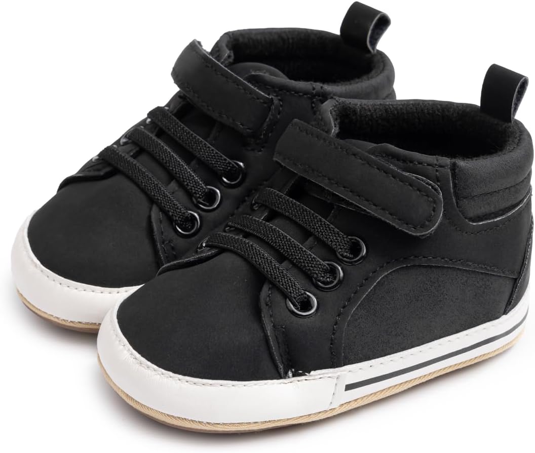 CENCIRILY Baby Boys Girls High Top Sneakers Soft Soles Anti Skid Infant Ankle Shoes Toddler Prewalker First Walking Crib Shoes