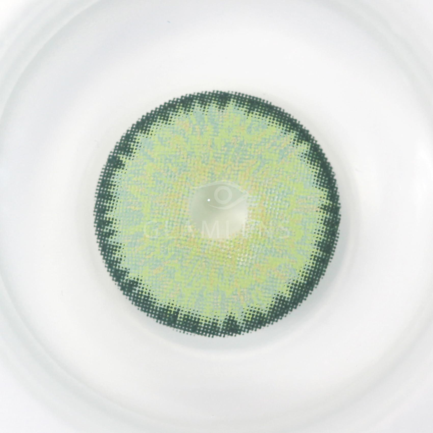 GLAMLENS lentillas de color - vert Ibiza Green + contenedor. 1 par (2 piezas) - 90 Días - Sin Graduación - 0.00 dioptrías - blandos - Lentes de contacto vert de hidrogel de silicona s
