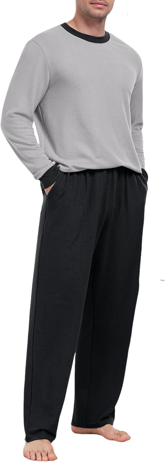 PrinStory Men's Pajama Sets Sleepwear Pjs Soft and Comfortable Nightwear Two Piece Loungewear with Pockets S-2XL - Image 5