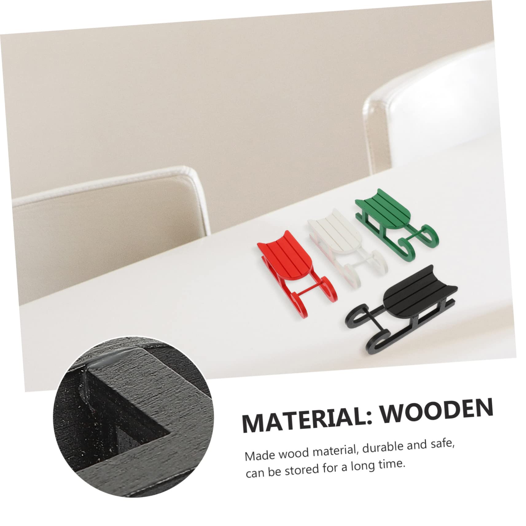 Cabilock 5 Juegos Colgante De Trineo De Madera Decoração Christmas Decor De Nieve Adorno De Mesa De Navidad Mini Trineo Adorno De Trineo De Madera Trineo De Escritorio 4 Uds * 5
