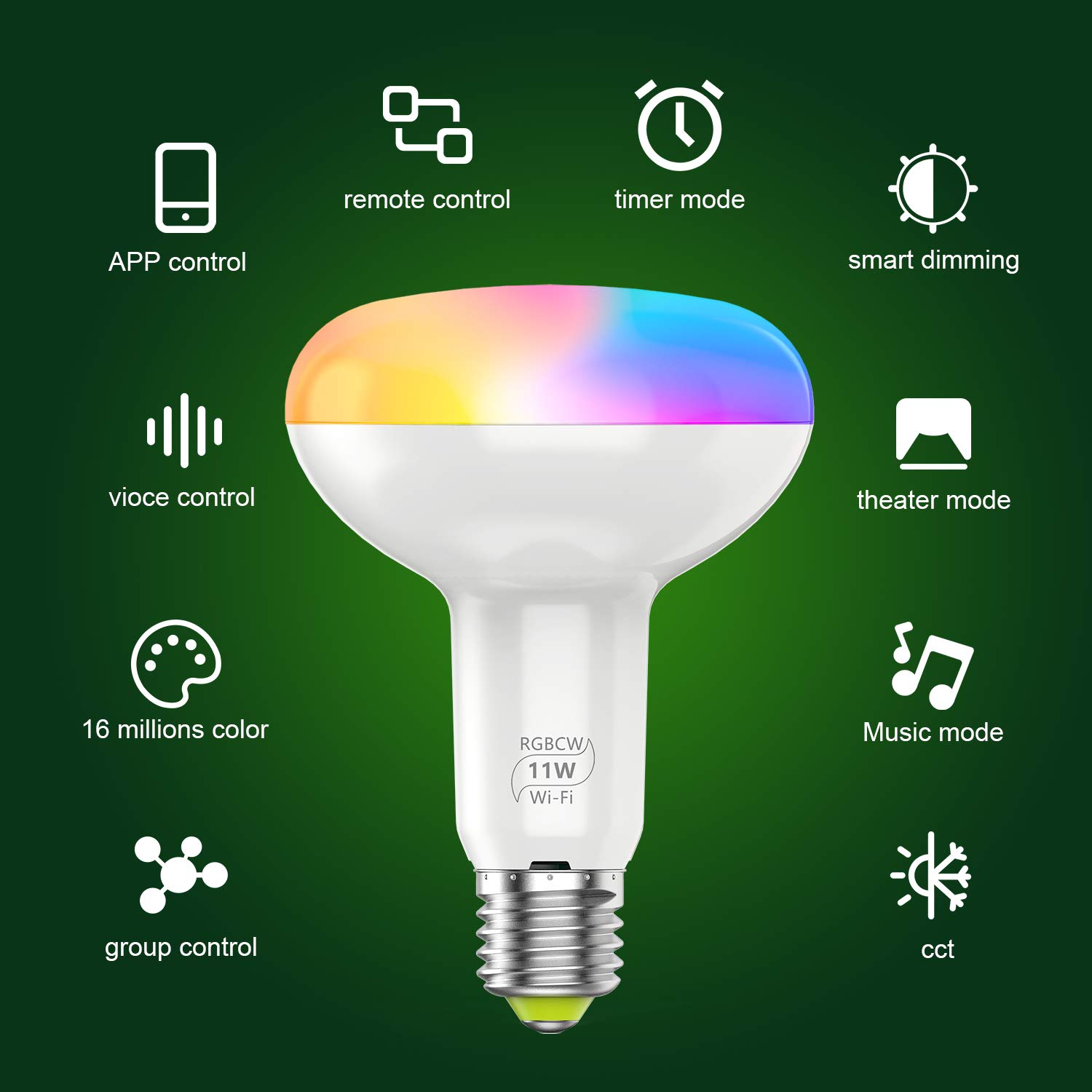 4 pièces Ampoule Connectée LED WiFi Intelligente Dimmable, E27 Smart Ampoule compatible avec Alexa et Google Home, Ampoule RGB Dimmable Colorée, Ampoule d'Ambiance - Blanc chaud blanc froid (11W)