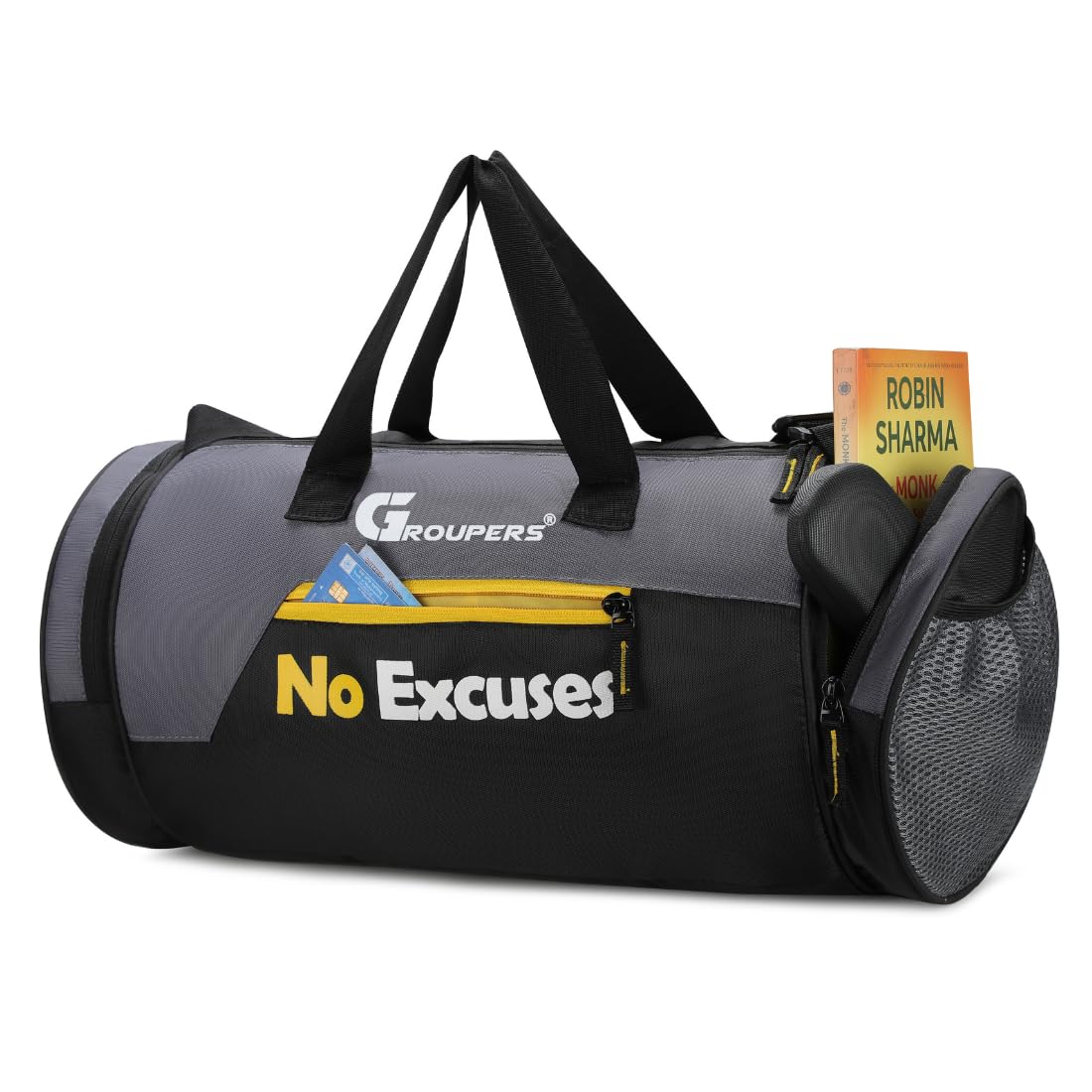 Duffle Polyester Bag NO ExcuseslDuffle Gym Bags for Men (Black)-image-36