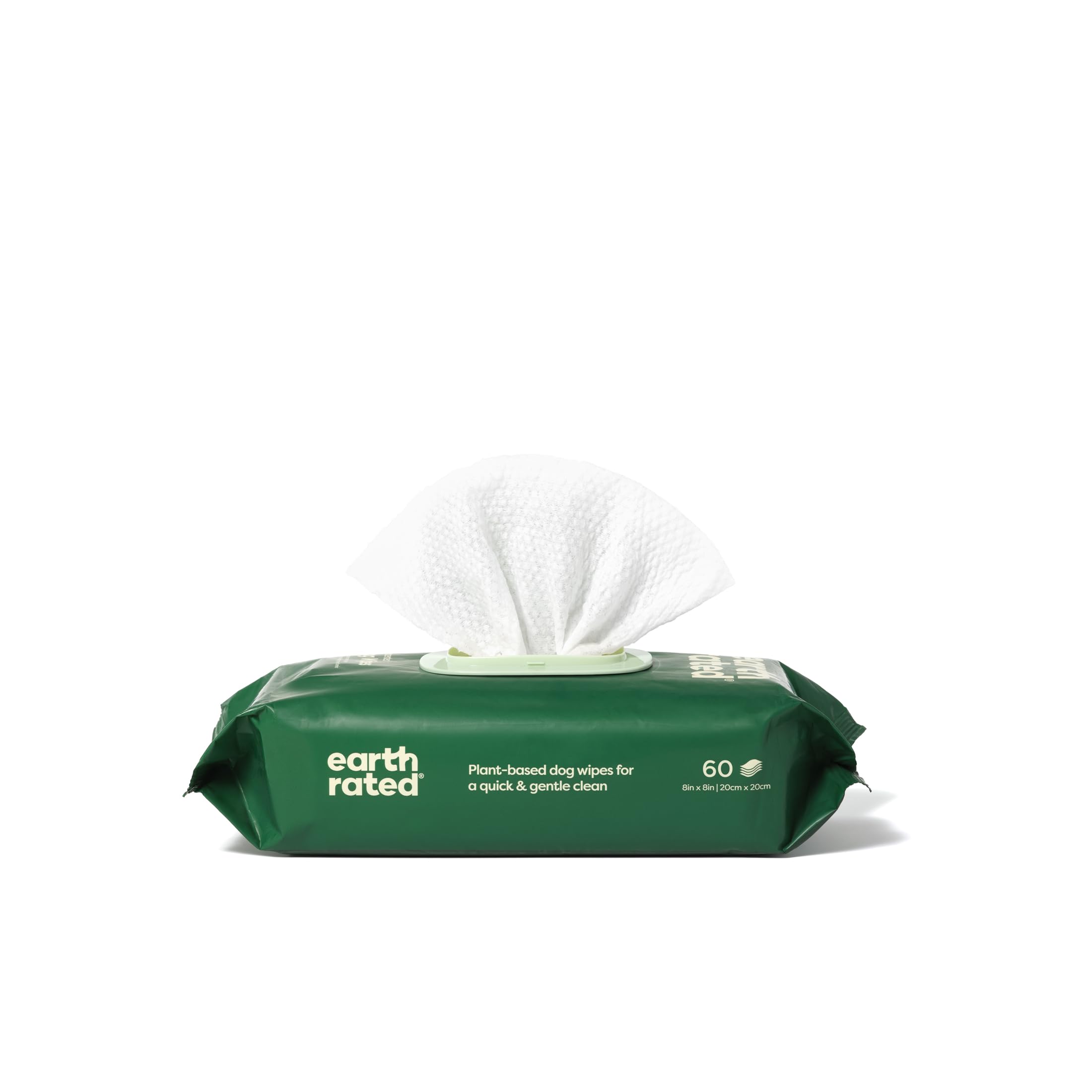 Earth Rated Pet Wipes for Dogs and Cats, Hypoallergenic, Cleaning and Hydrating, for Grooming Paws, Body and Bums, Unscented, 60 Count