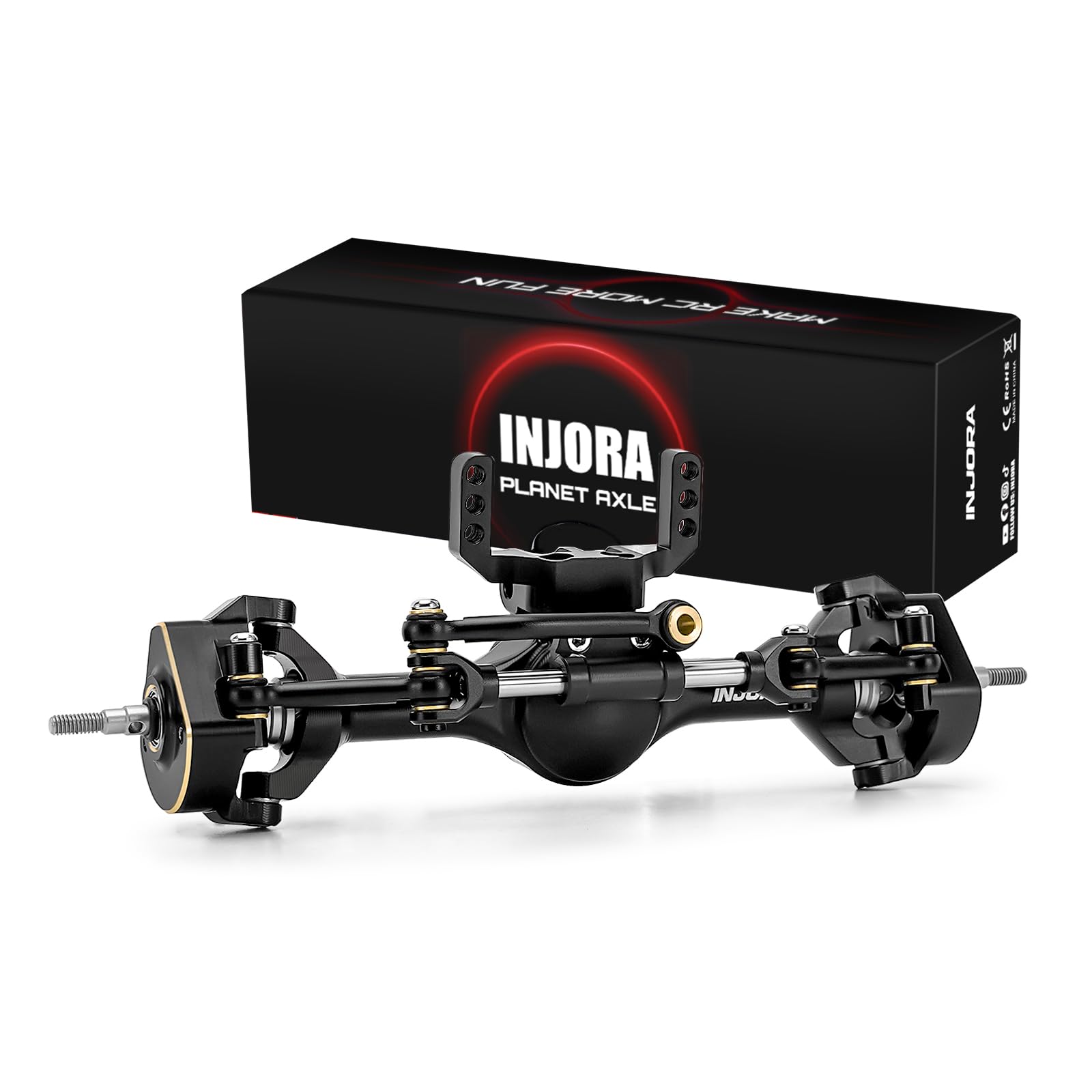 INJORA +7mm Planet Axles with Double Joint Shafts & Scale Hydraulic Steering for TRX4M (Front)