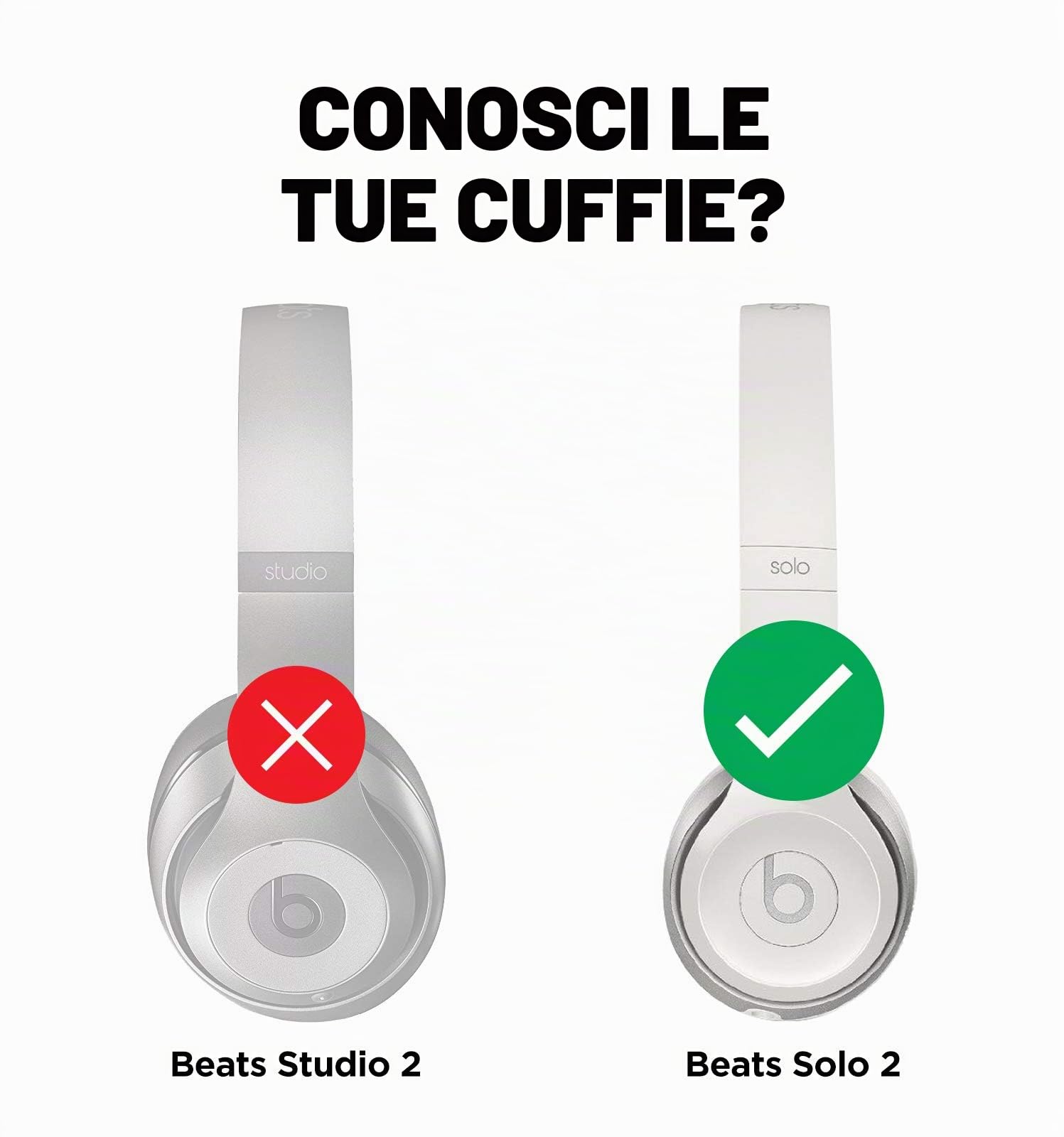 Bolle&Raven Adattatore Bluetooth wireless per cuffie Beats Solo 2, nero, BRV/SOL100, (solo adattatore)