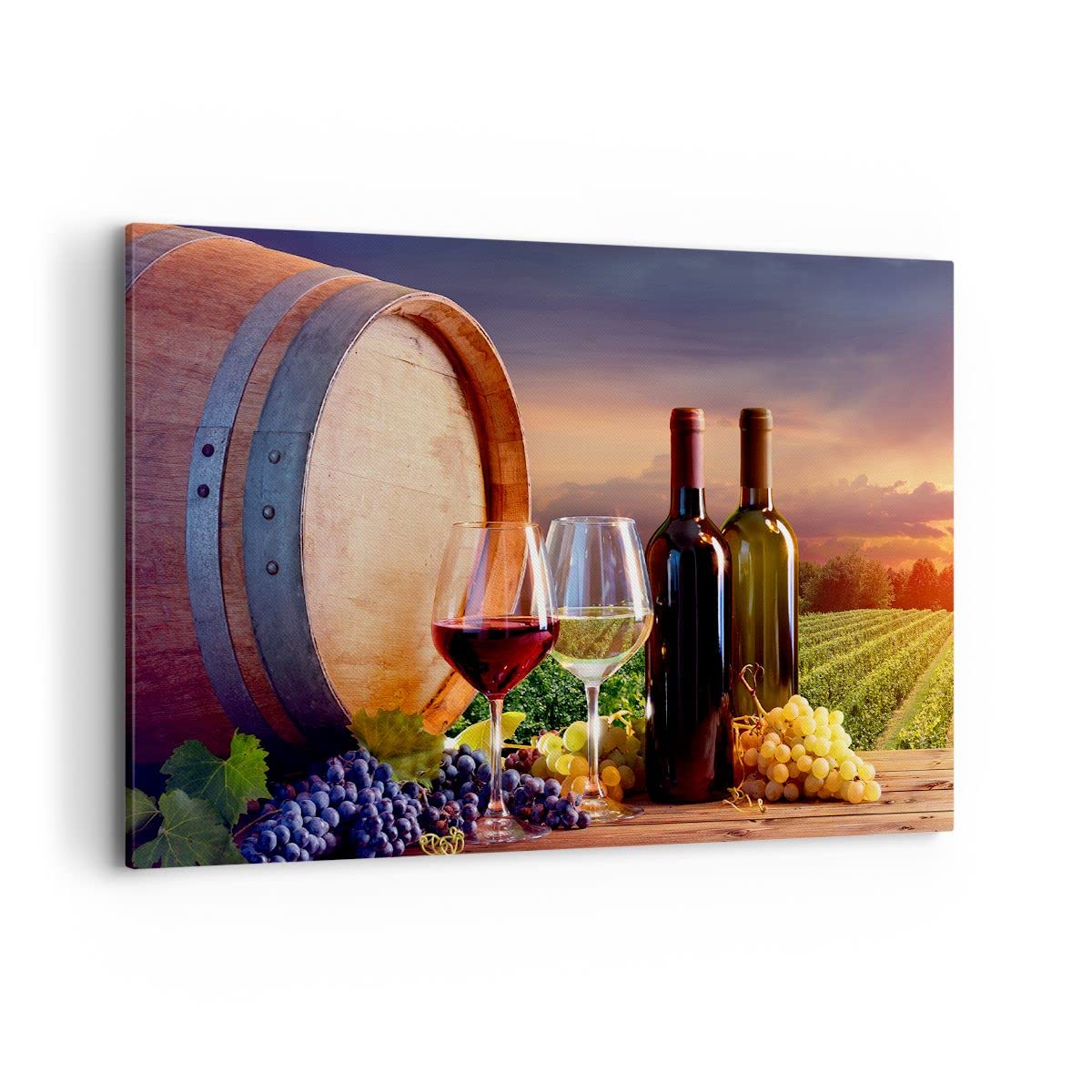 Tableau Sur Toile Visario – 120x80 Cm – Thème Cuisine Vin – Prêt à Accrocher