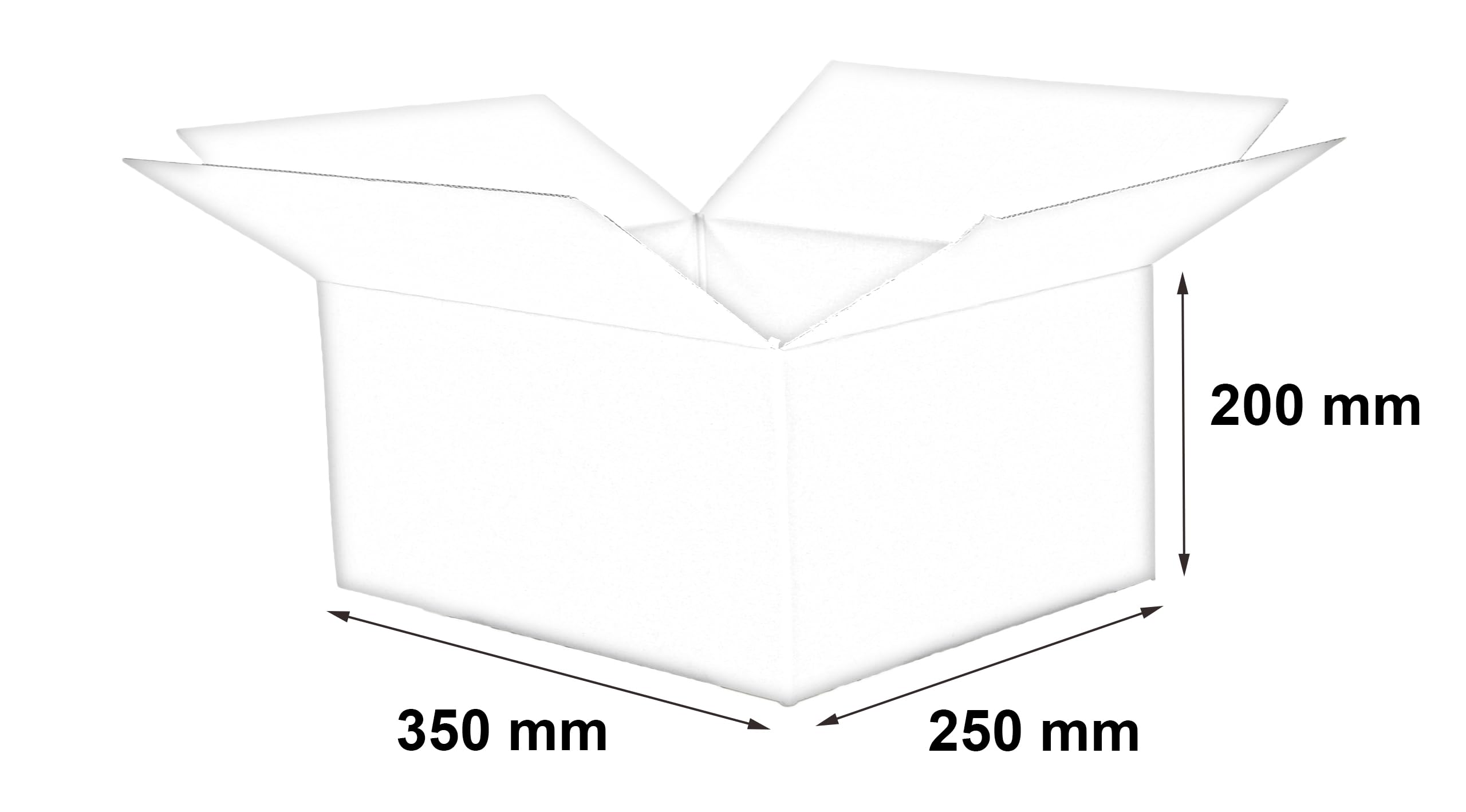 150 Stück Faltkarton 350x250x200 mm Aussenmass Versandkarton 1-Wellig Braun Box NEU