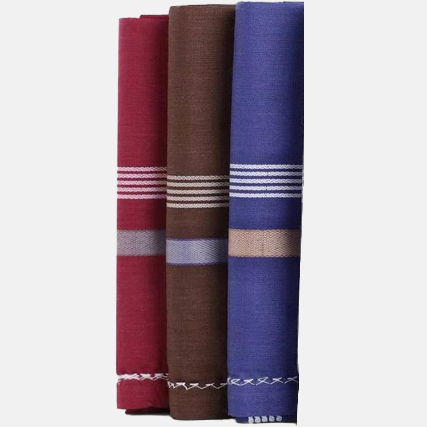 winnie the pooh Winnie Men's Luxury 100% Pure Cotton Handkerchief With Dark Color Striped/Size 48 CM X 48 CM (Pack of 3)-picture-45