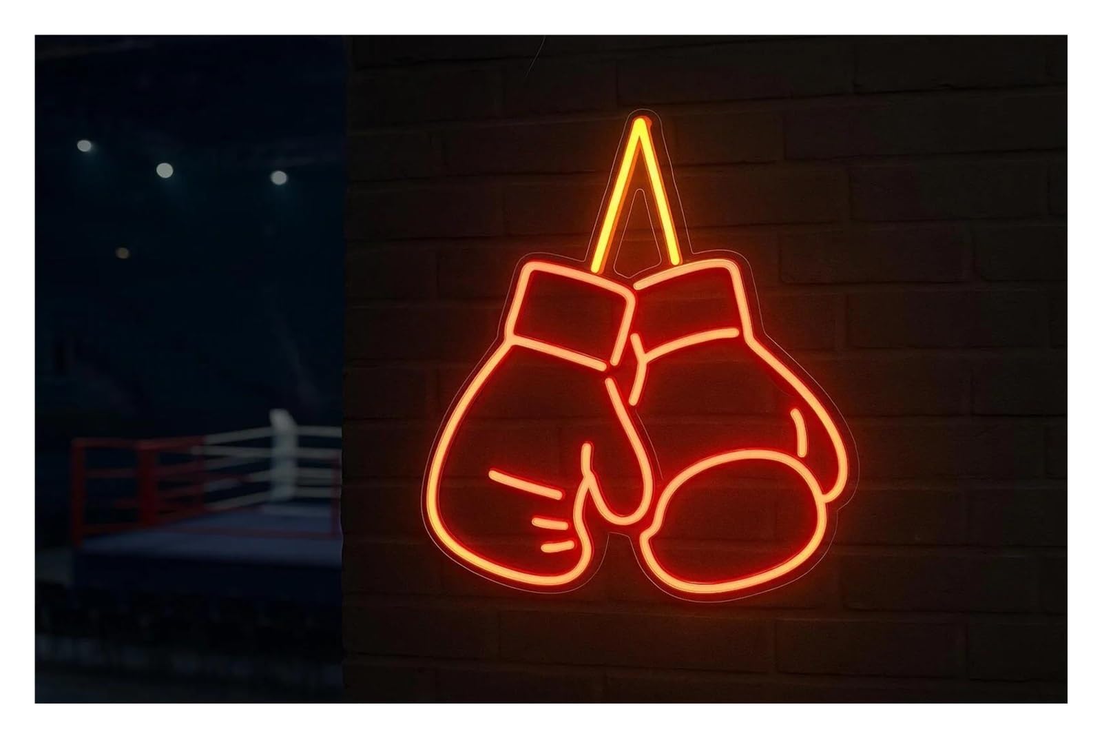 Luci al Neon Da Parete Insegna Al Neon Con Guantoni Da Boxe, Decorazione Luminosa Per Palestra, Centro Fitness E Bodybuilding, Dojo Di Arti Marziali, Caverna Per Uomini, 40cm