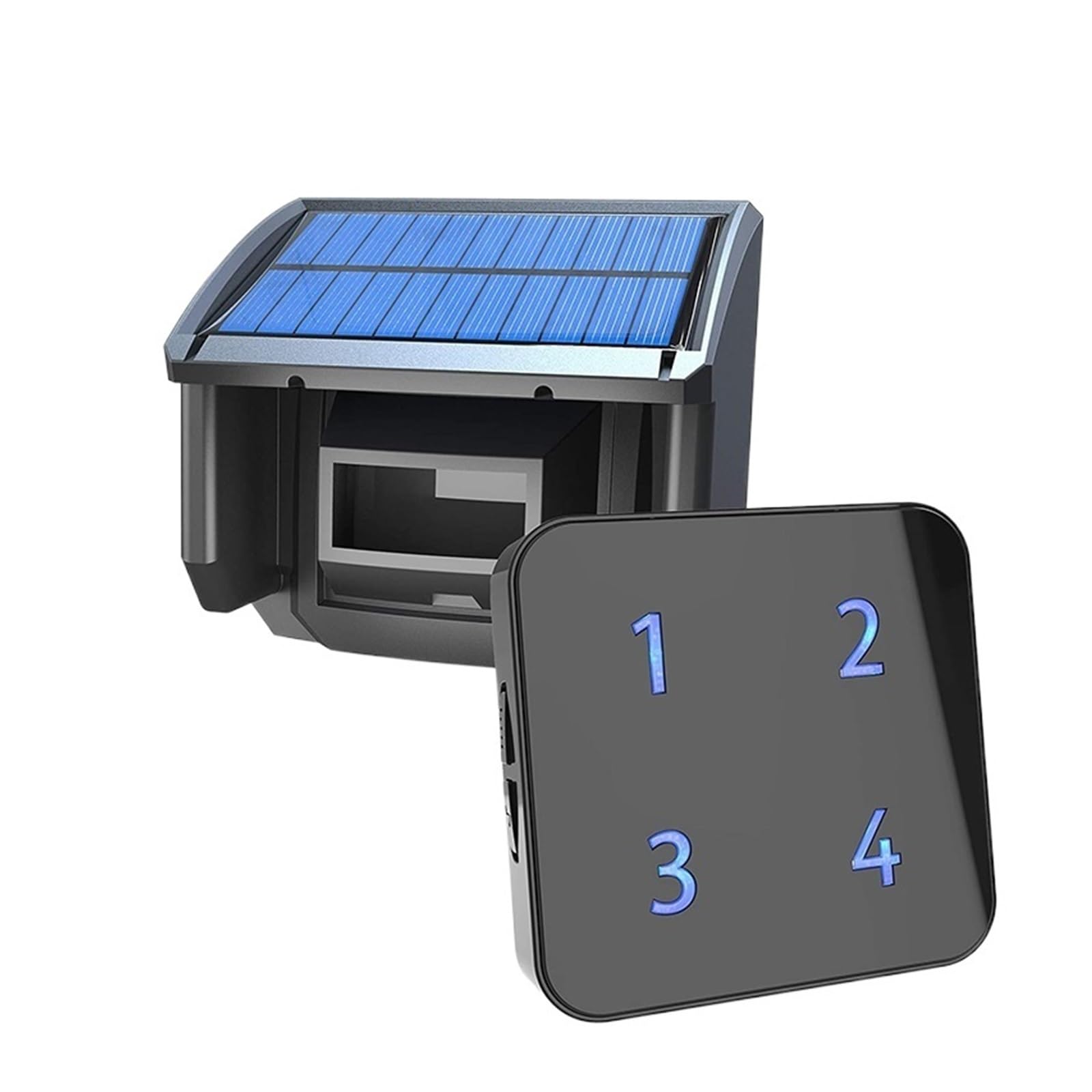 Sistema de Alarma, Alarma Inteligente De 400 Metros, For La Entrada Inalámbrica Solar, Sensor Y Detector Movimiento Resistente A Intemperie For Exteriores, Alerta Seguridad DIY(KIT1)