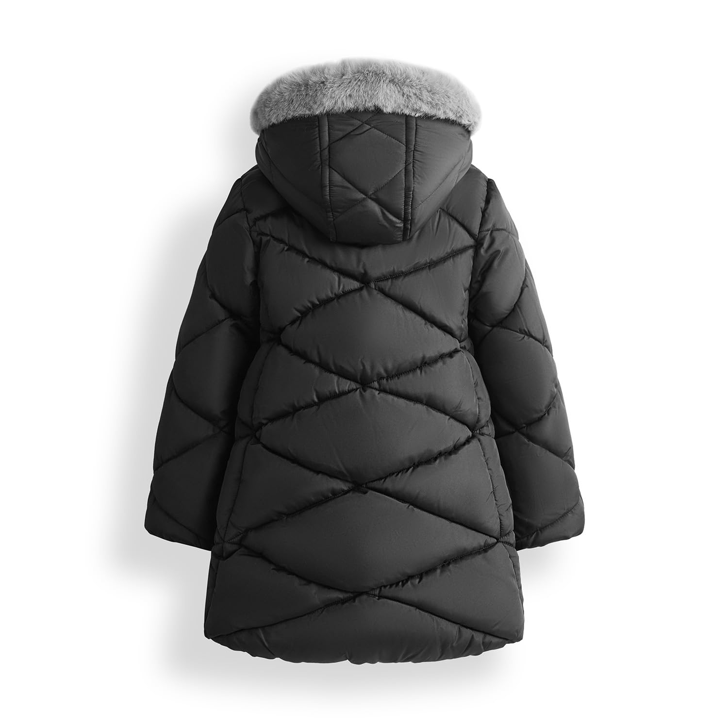 Sunny Sprout Manteau d'hiver avec capuche pour filles - Veste matelassée épaisse pour enfants avec doublure en polaire et manches coupe-vent