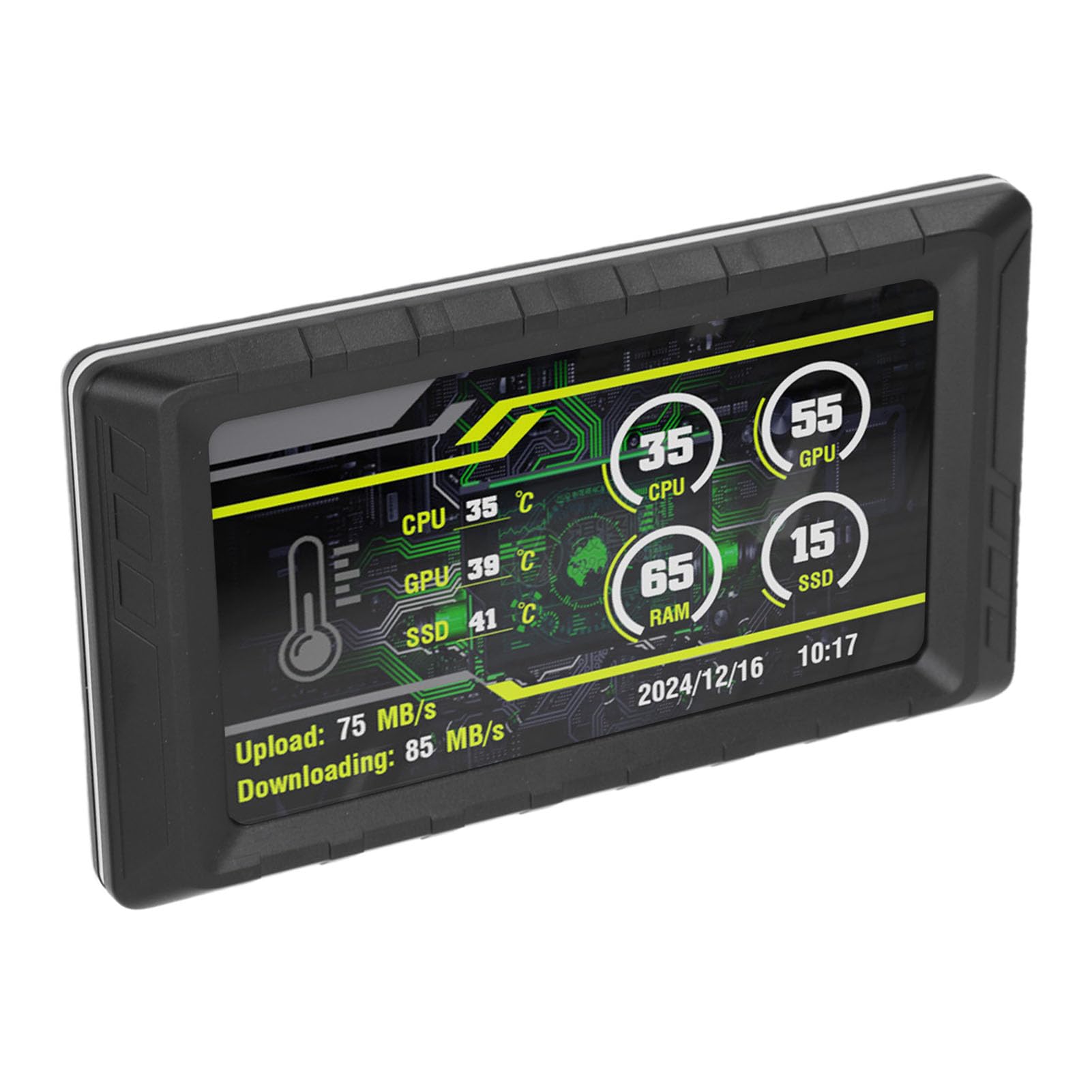 Topiky 5-calowy Wyświetlacz LCD z Dynamicznymi Motywami Wideo do Monitorowania Pamięci Temperatury Procesora GPU Komputera (BLACK)