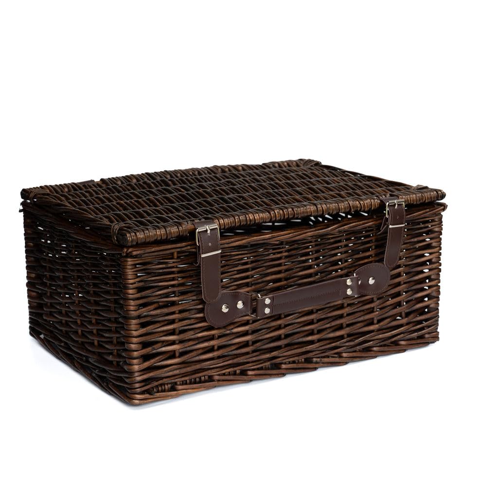 Arthur Cameron Distilled - Beedon Natural Wicker Hamper Basket & Gift Basket - Perfect As A Blanket Basket & Home Accessories (, Large)