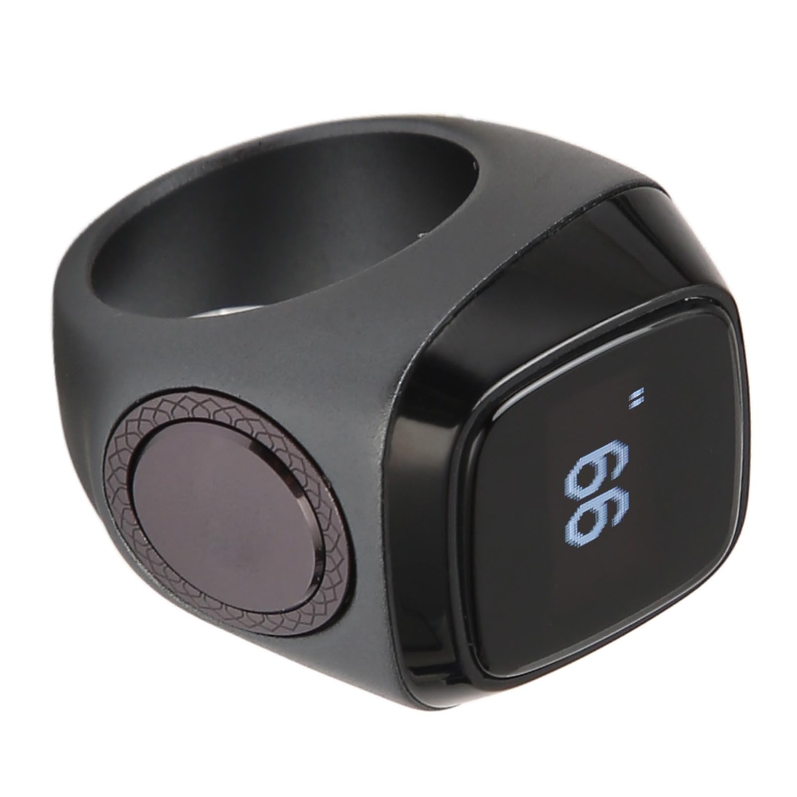 Compteur de Doigts, Anneau de comptage Rechargeable BT5.1 Compteur Manuel de Chiffres et de clics Compteur Digital de Doigts pour iQibla APP avec écran 0.49in (18MM)