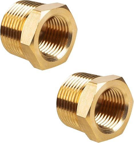 6 piezas de latón reductor hexagonal buje roscado montaje de tubería 12 pulgada NPT macho x 14 pulgadas NPT de latón resistente adaptador de tubo de