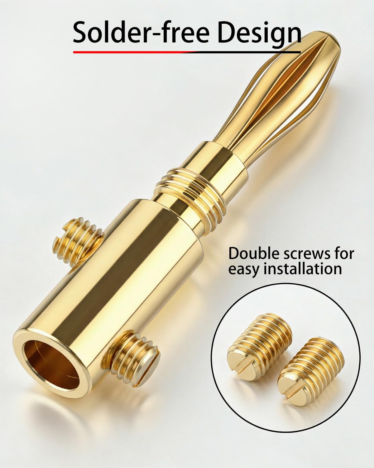 Banana Plugs 6 pares/12 piezas, conector de altavoz chapado en oro de 24 quilates de 4 mm para cine en casa, placa de pared, receptor de audio/video, amplificadores y sistemas de sonido