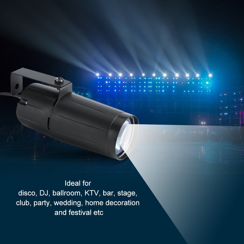 White LED Beam Stage Light, 3W Mini DJ Spotlight Party Lights Effect Beam Pinspot for KTV Bar Party