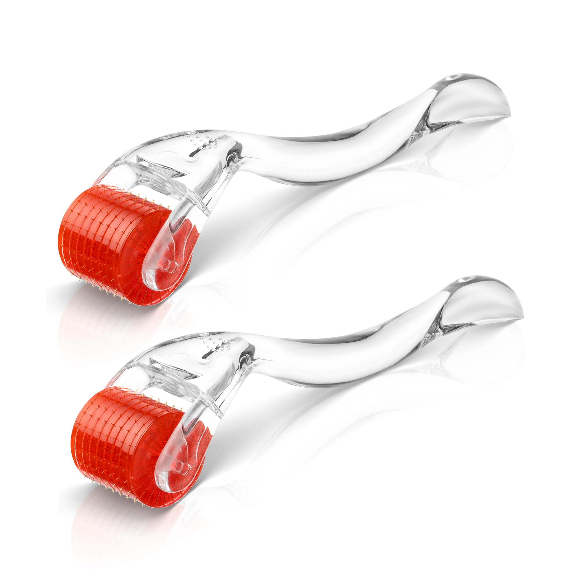 Microneedling Roller – Dermaroller capelli & barba – 192 veri aghi singoli in acciaio inox – 0,5 mm per viso e cuoio capelluto – Strumento professionale Dermaroller 2 x