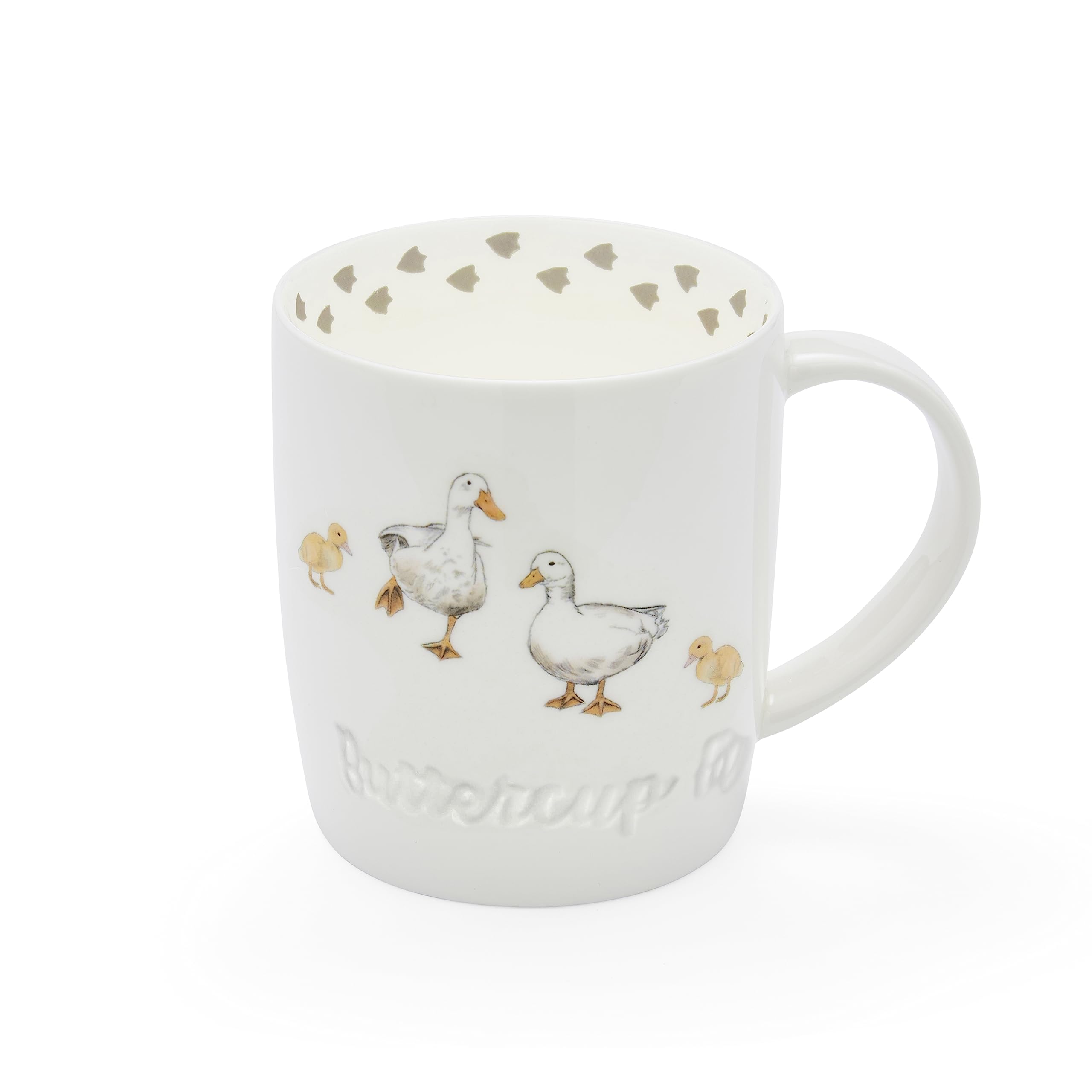 Cooksmart British Designed Barrel Coffee Mug | Ceramic Coffee Mugs for Home or Work | Large Mugs for Hot Drinks | Tea and Coffee Cups - Ducks