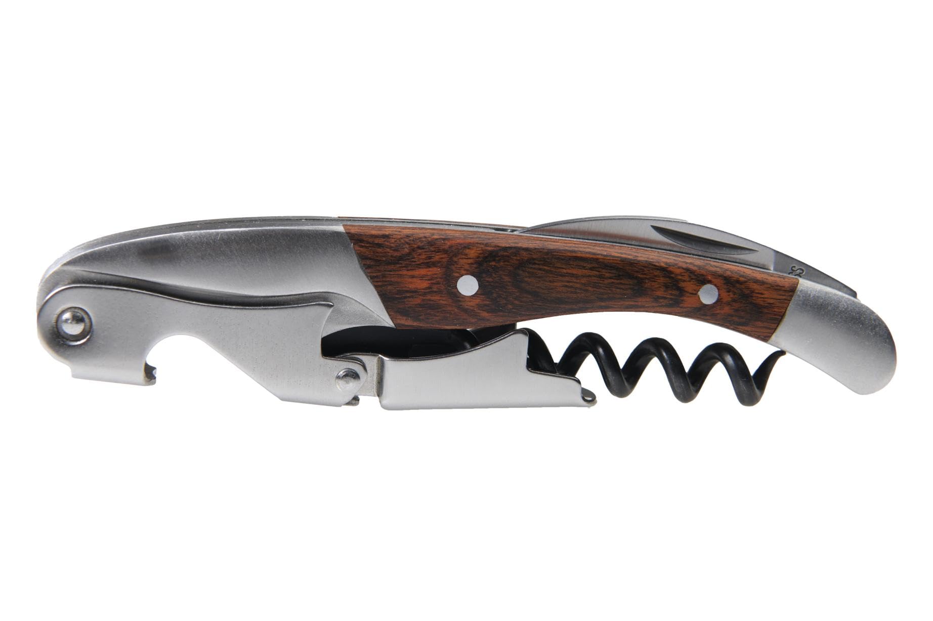 Sumnhay Elegant Premium Wood Handle Wine Opener –3-in-1 Ergonomic Waiters Corkscrew with Effortless Design for Smooth Cork Removal