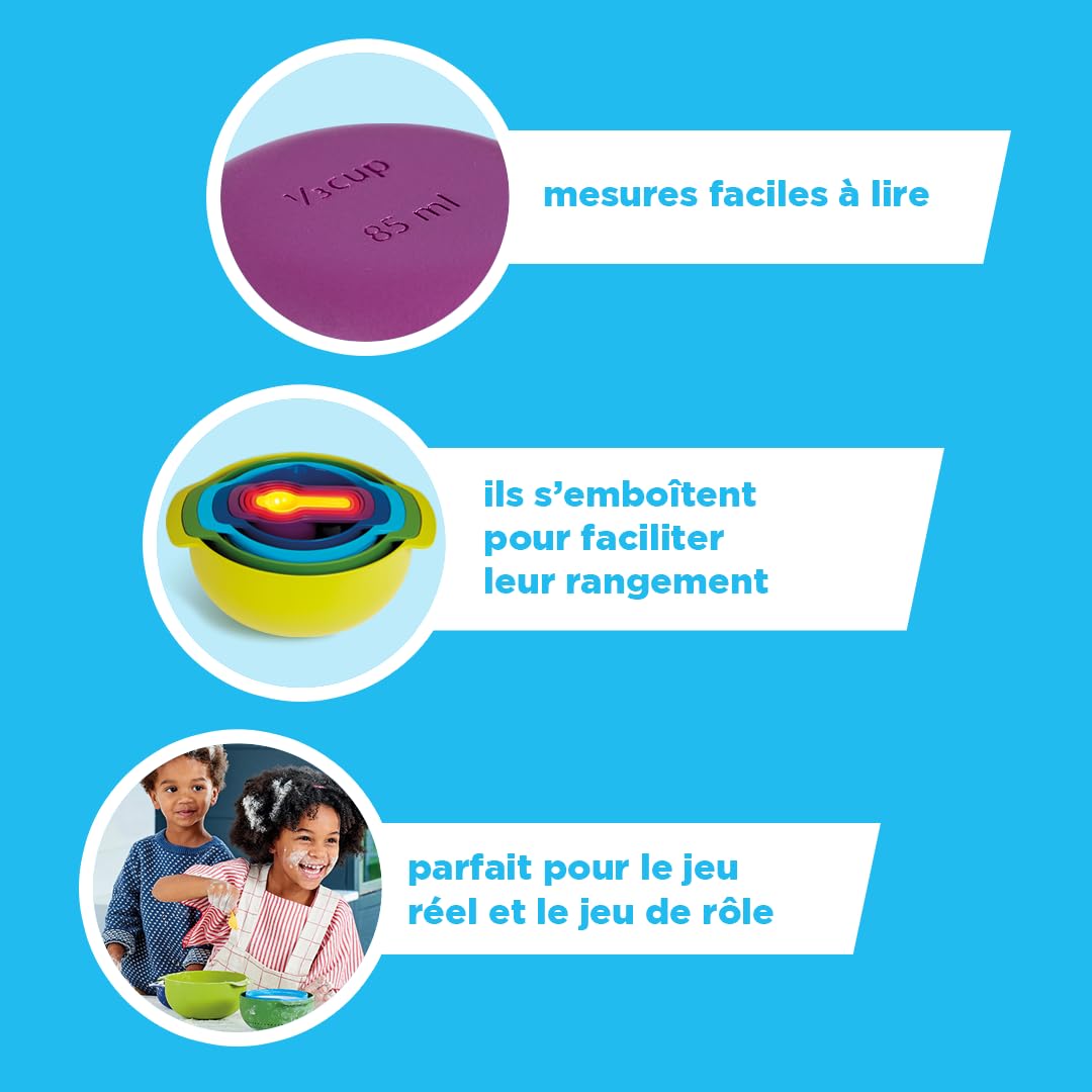 Casdon Joseph Joseph Elevate - Set D'Ustensiles De Cuisine Colorés Avec Support Rotatif Pour Enfants Dès 3 Ans