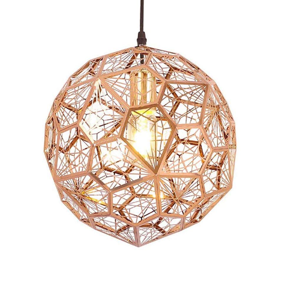 北欧 クリエイティブ 人格 ステンレススチール ダイヤモンドボール シャンデリア,E27 シングルヘッド シャンデリア-ローズゴールド 30cm