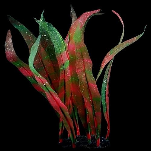 Acuario de algas marinas artificiales de silicona suave, movimiento con flujos de agua, 7 pulgadas de alto, realista, algas marinas, decoración de