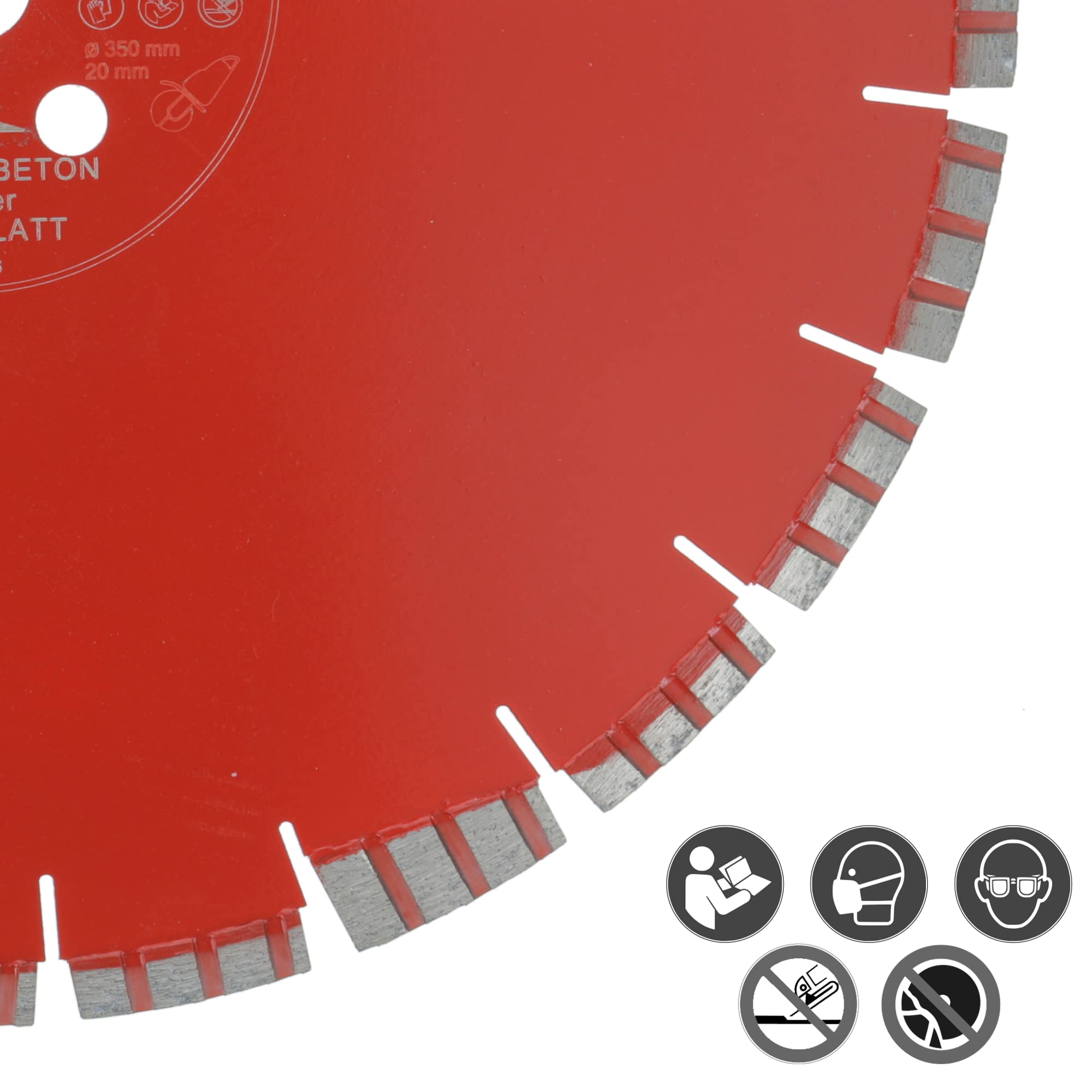 PRODIAMANT Disco de Corte Diamantado Premium Láser 350 mm x 20 mm - Soldadura Láser, corte profesional hormigón y asfalto, apto para sierra de pavimento