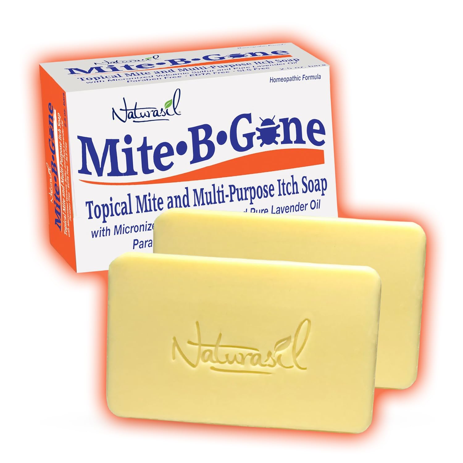 Mite-B-Gone Relief Soap - Fast Anti-Itch Sulfur Treatment for Human Mites, Insect & Mosquito Bites, Itching & Discomfort | Kid Safe | Effective for All Skin Types | 5 oz Bars (2)