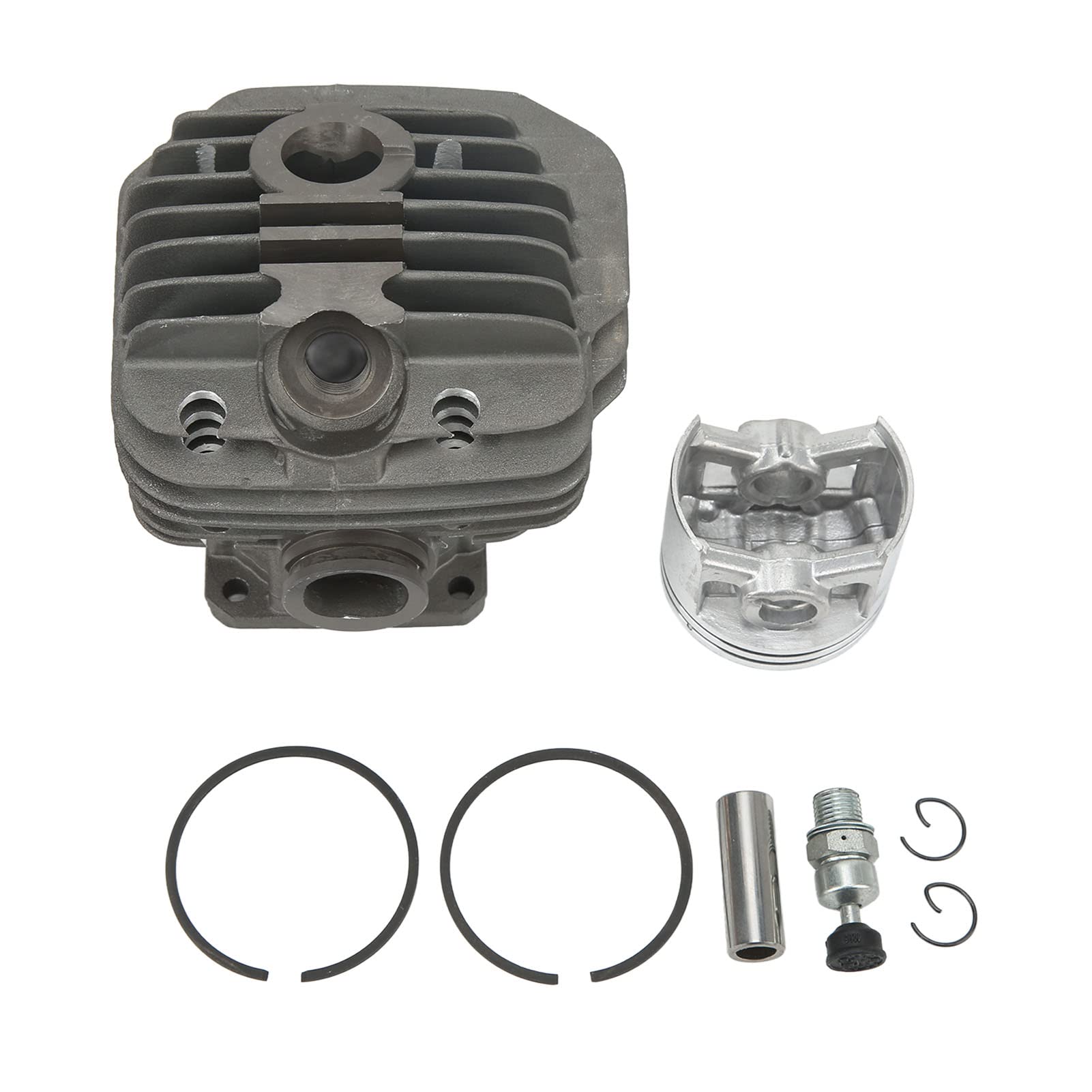 Kit de Juntas de pistón de Cilindro de 50 mm Reemplazo de Aluminio Fundido para Motor de Motosierra MS440 044 Herramienta de reconstrucción de Motor 1128 020 1227 Accesorios para