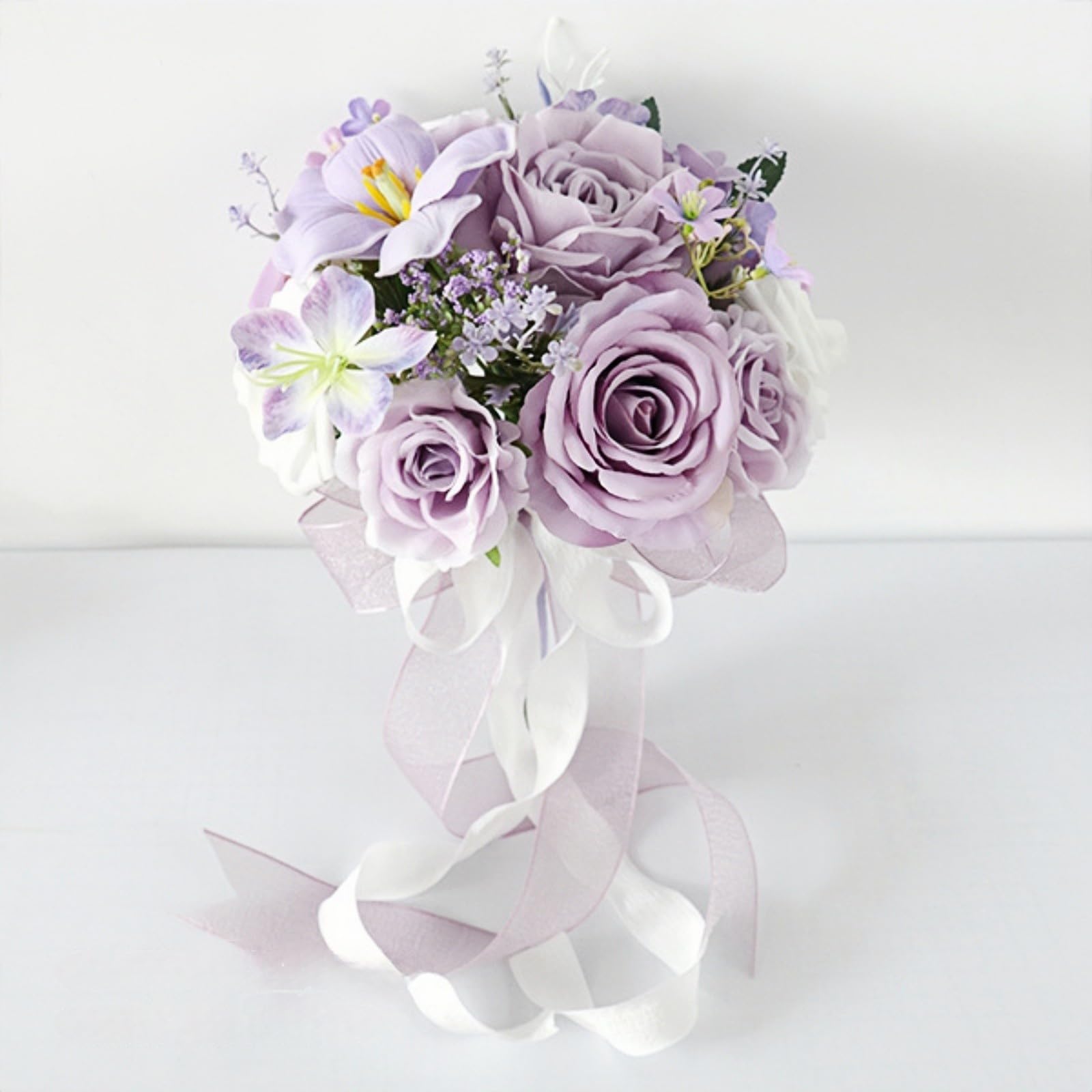 Champracer B Ridal Ouquets Ridal Ouquet Artificial Rose Ouquet Decoration Wedding Ouquets For Ridal Ouquet For Photography Wedding (B)