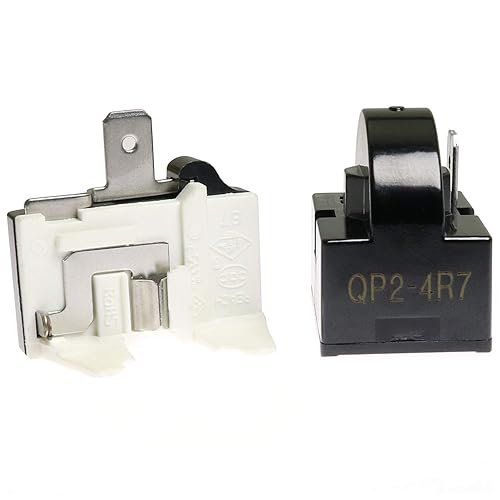 Miniatura 3 de QP-02-4.7 PTC Relé de arranque del refrigerador de 1 Pin Enfriadores Compresor Starter 4.7 ohm con 1pcs Protector de sobrecarga del refrigerador 12HP