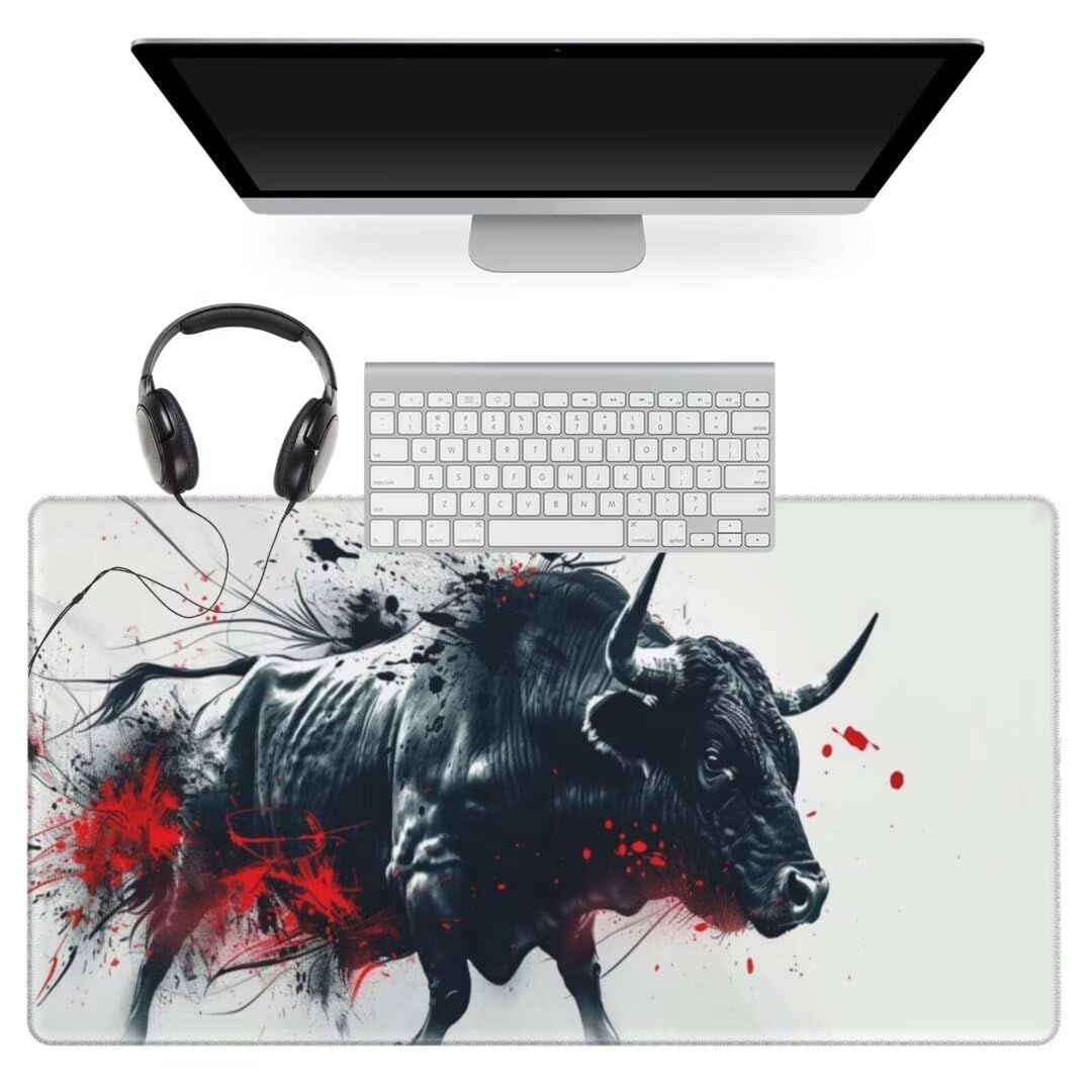 Tappetino Mouse Oscurità Tappetino Mouse XXL 1600 x 800 mm, Mucca Tappetino Scrivania con Base In Gomma Antiscivolo, Tappetino Mouse Gaming Impermeabile Mouse Pad, Maggiore Precisione e Velocità qw688