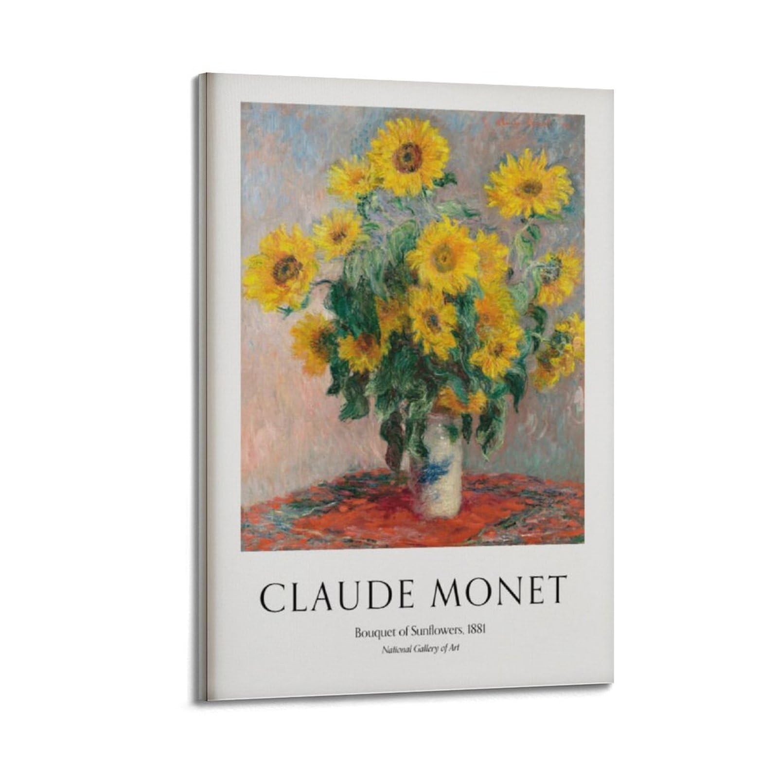 xiaoxiaoshen Claude Monet Sunflowers Gallery Canvas Poster Wall Art Prints Room Aesthetic Murals Bedroom And Living Decorations 20x30inch(50x75cm)