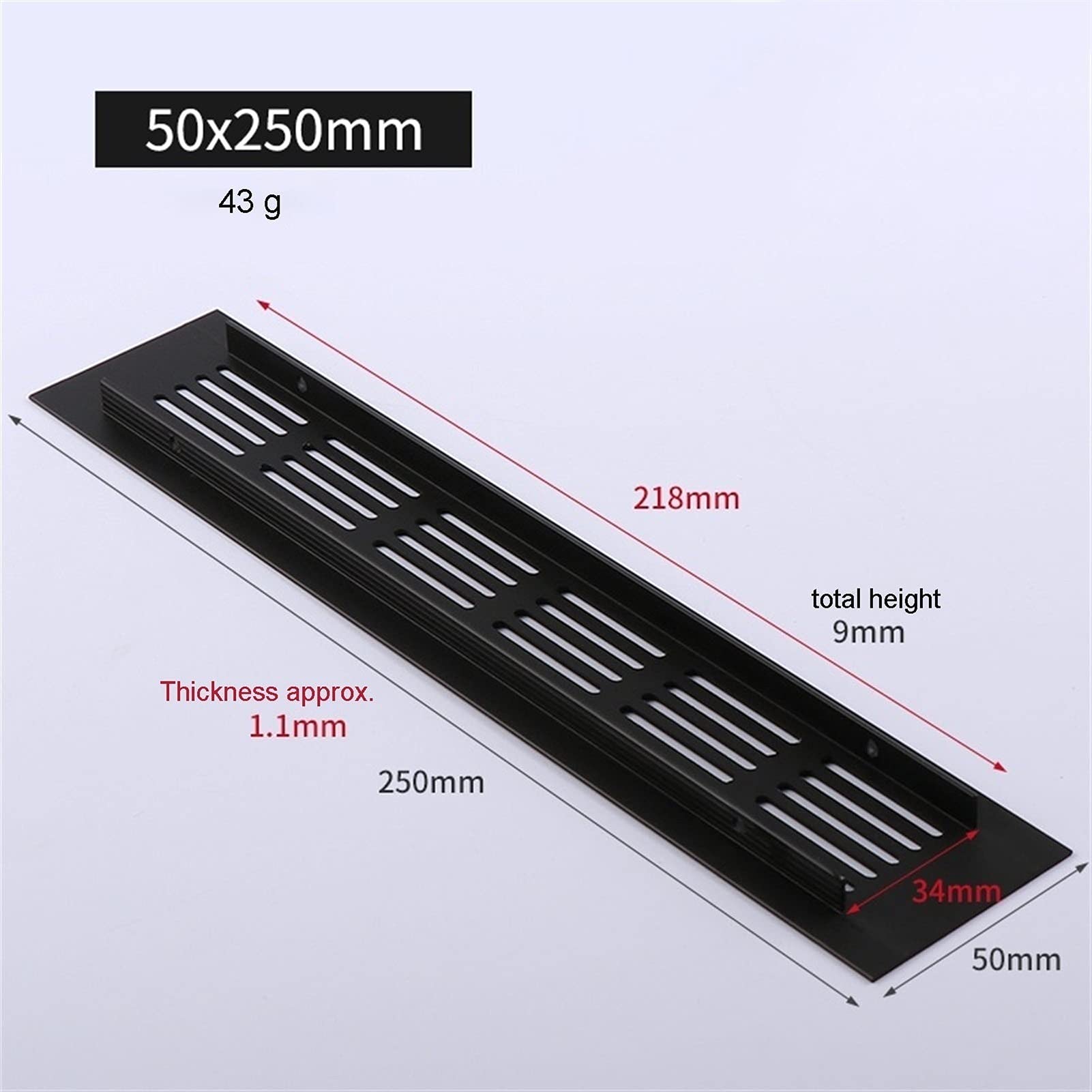 Lüftungsgitter Deckel Heizkörpergitter, Lüftungsgitter, atmungsaktives Netz aus Aluminiumlegierung, schwarzes Schranklüftungs-Abluftkühlgitter(80x100mm)