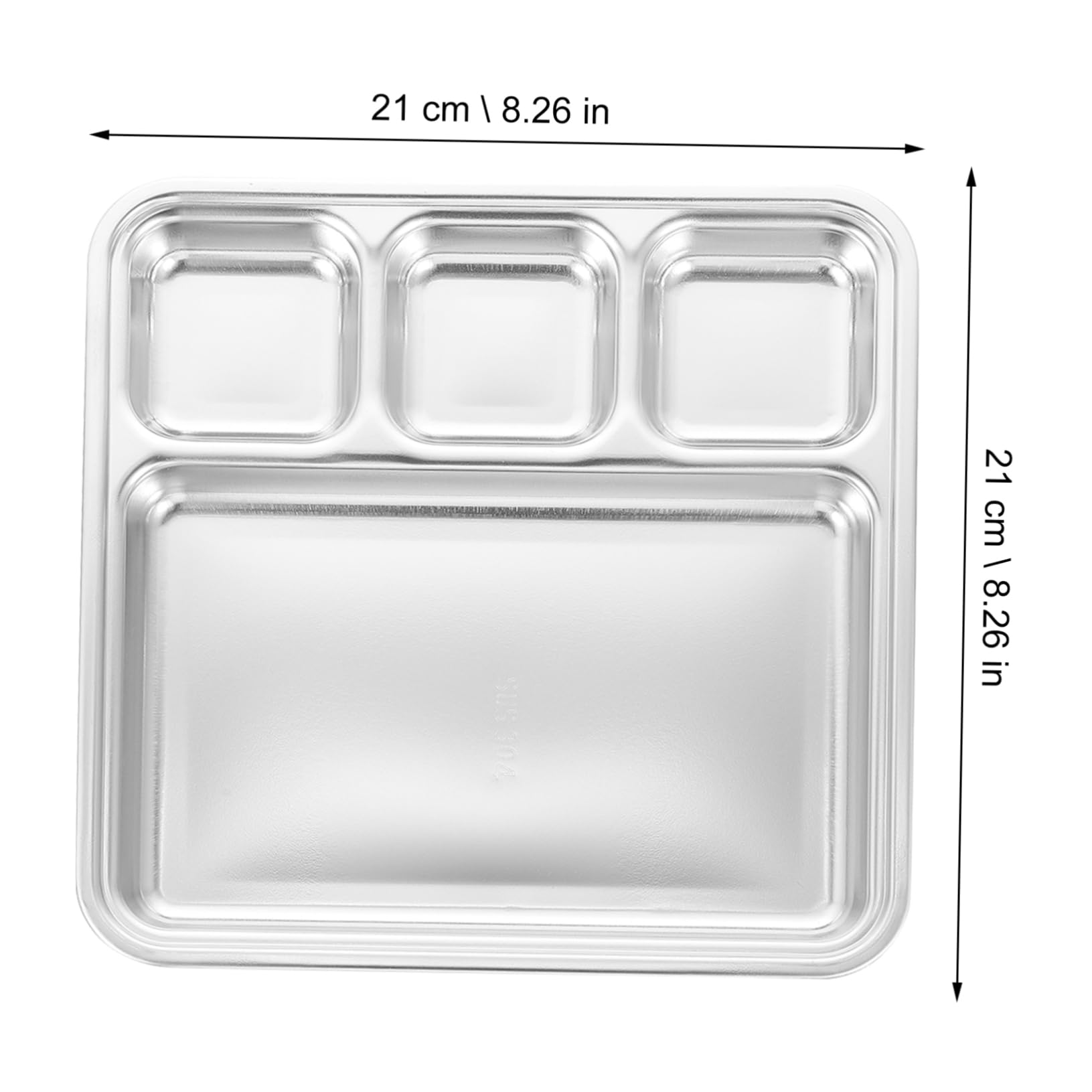 HOLIDYOYO Compartment Serving Plate Stainless Steel Divided Tray for Meals Food Serving Dish for Gatherings Banquets Daily Use Material Easy to Clean Non-deforming Design