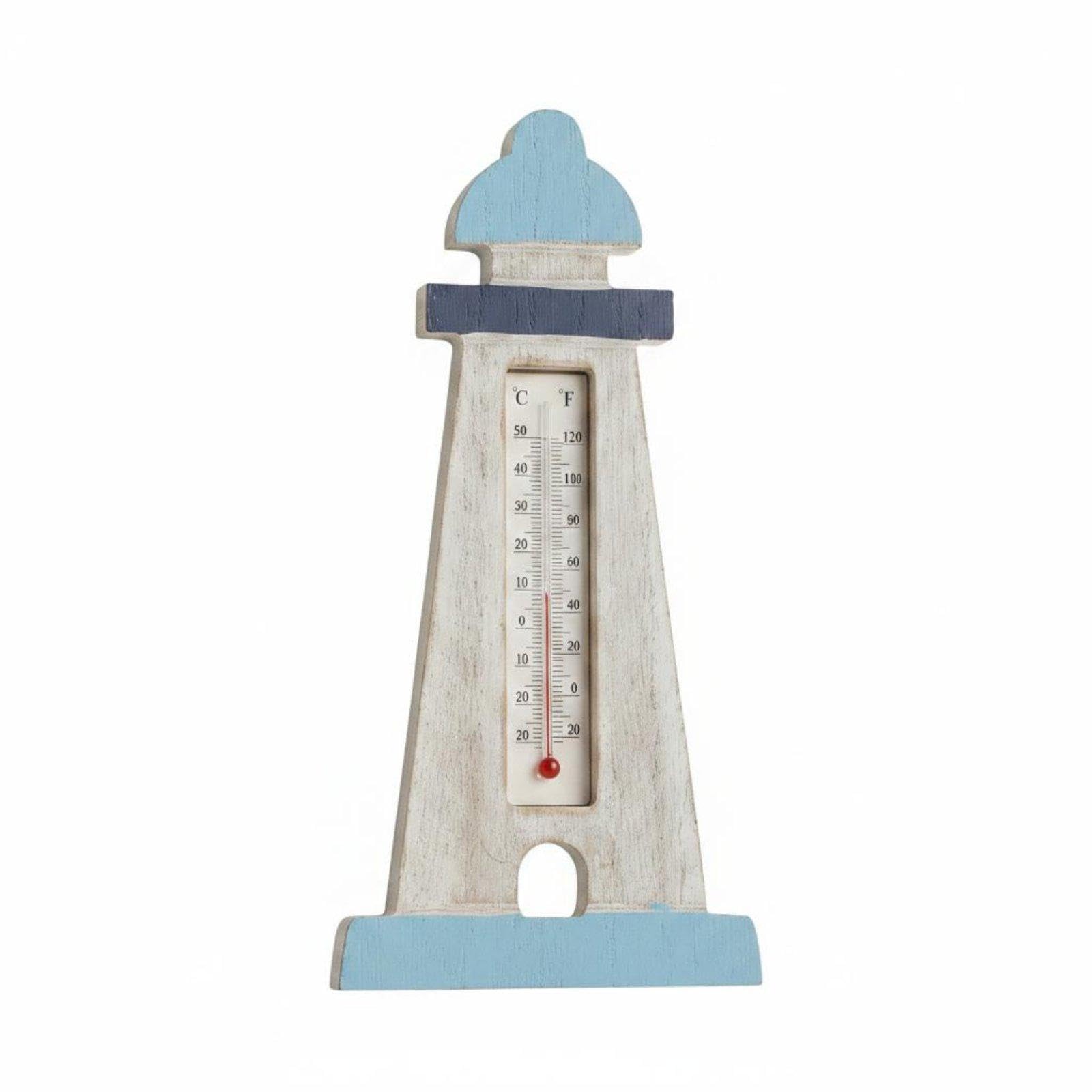 Thermometer Coastal Wooden Wall Thermometer Twofold Purpose Nautical Wall Hanging for Entryway, Living Room, Hallway Lighthouse|Home & Garden| Yard Garden & Outdoor Living| Garden D?c-image-23
