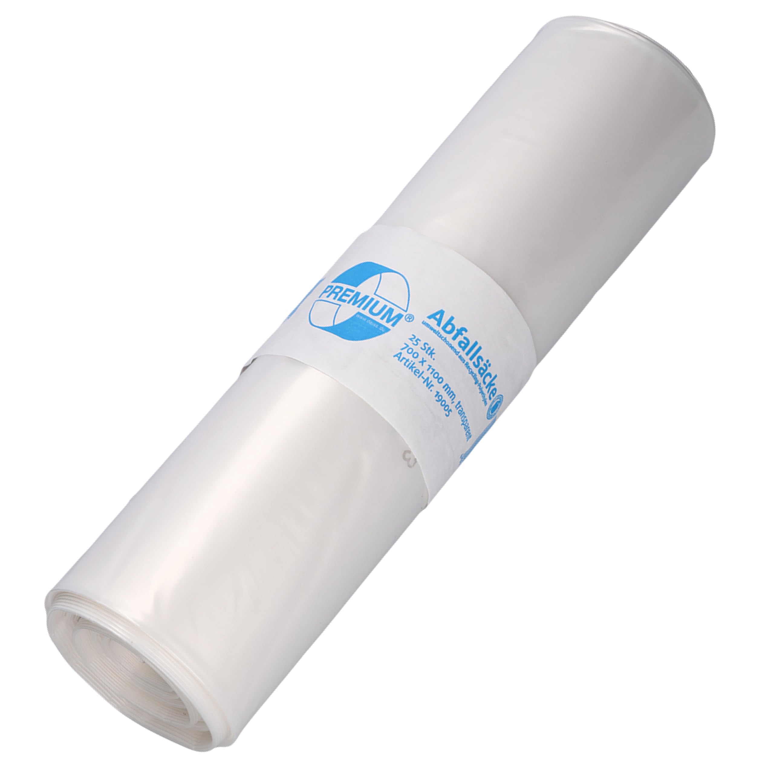 DEISS Bolsas de Basura Transparentes 120L – 25 Unidades – Saco de Plástico Extrafuerte para Residuos – Alta Capacidad, Uso Profesional, Comercial o Doméstico