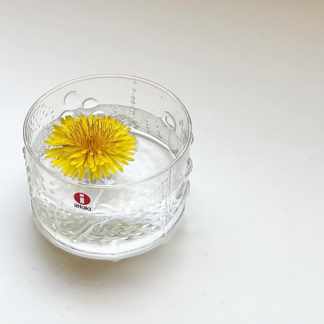 Iittala Flora Bowl Glas Schale, 80 mm, Transparent, Design von Oiva Toikka, Dessertschale mit Blumenmotiv, Servierschälchen, Glasschälchen, Kompottschale, Snackschale, Mini-Schale, Servierschale klein