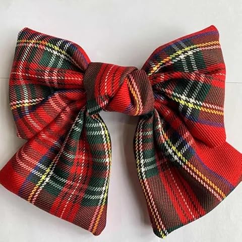 YUPs Handmade Tartan Bow Knot Hair Clips Cover