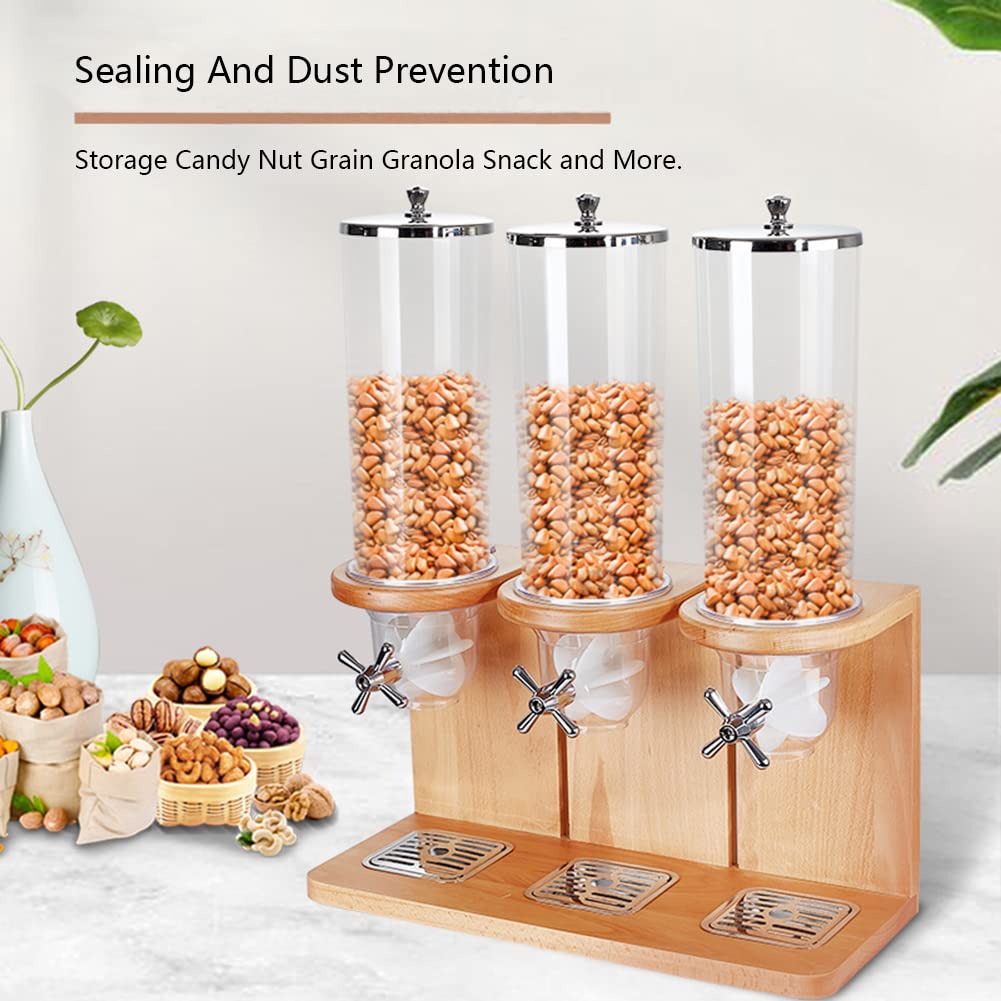 4L/8L/12L Distributore Di Alimenti Secchi, Distributore Di Cereali Da Banco Organizzatore Di Snack Cereali Contenitori Di Stoccaggio Per Farina D'avena Dado Granola Caramelle, Double