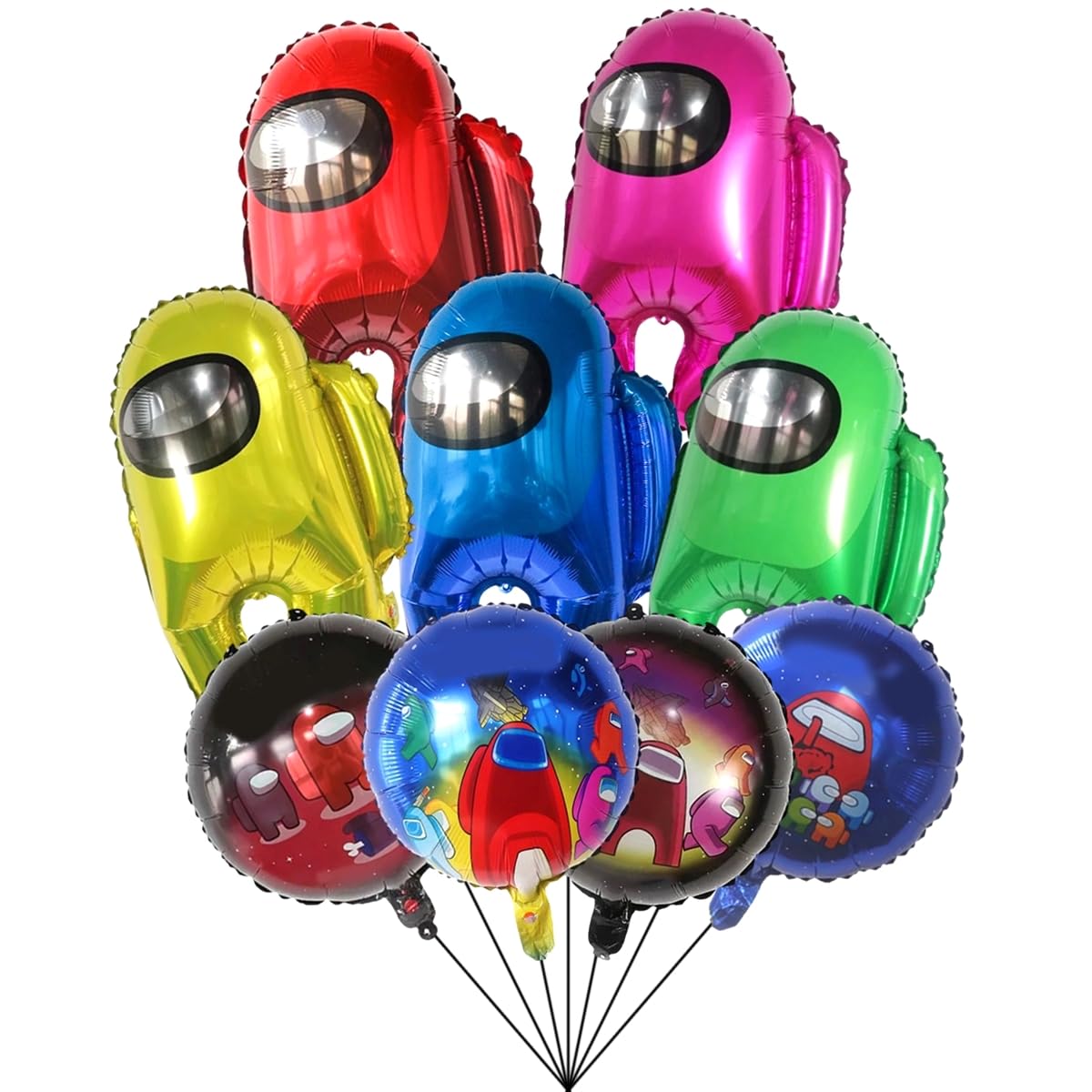 9pcs Video Game Among Decor Us Birthday Aluminum Film Balloons for Kids Birthday Party Supplies