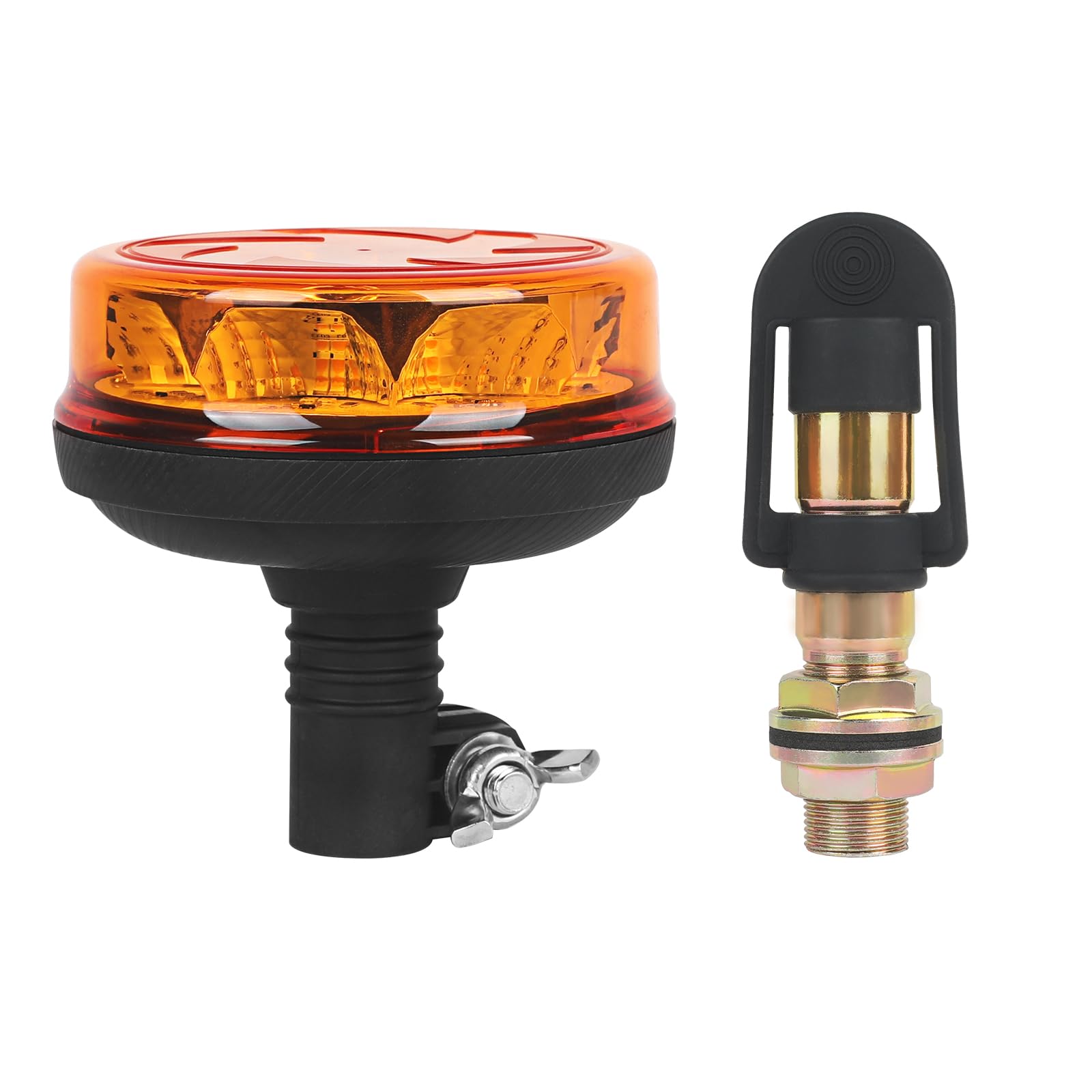 1Pcs Led Beacon Light Yellow Strobe Lights with I Shape Metal Bracket for Trucks 12V 24V Orange Beacon Light Rotating Beacon with 6 Modes