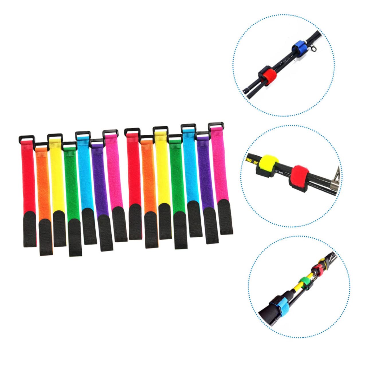 Sosoport 5sets Car Boat Belt Fishing Pole Holders Reusable Straps Multi-purpose Accessories 20pcs*5