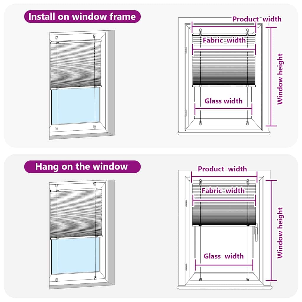 vidaXL Tenda Plissettata Crema 40x100 cm Larghezza Tessuto 39,4 cm, Tenda per Finestra Plissettata, Tenda Plissettata, Tenda a Fisarmonica