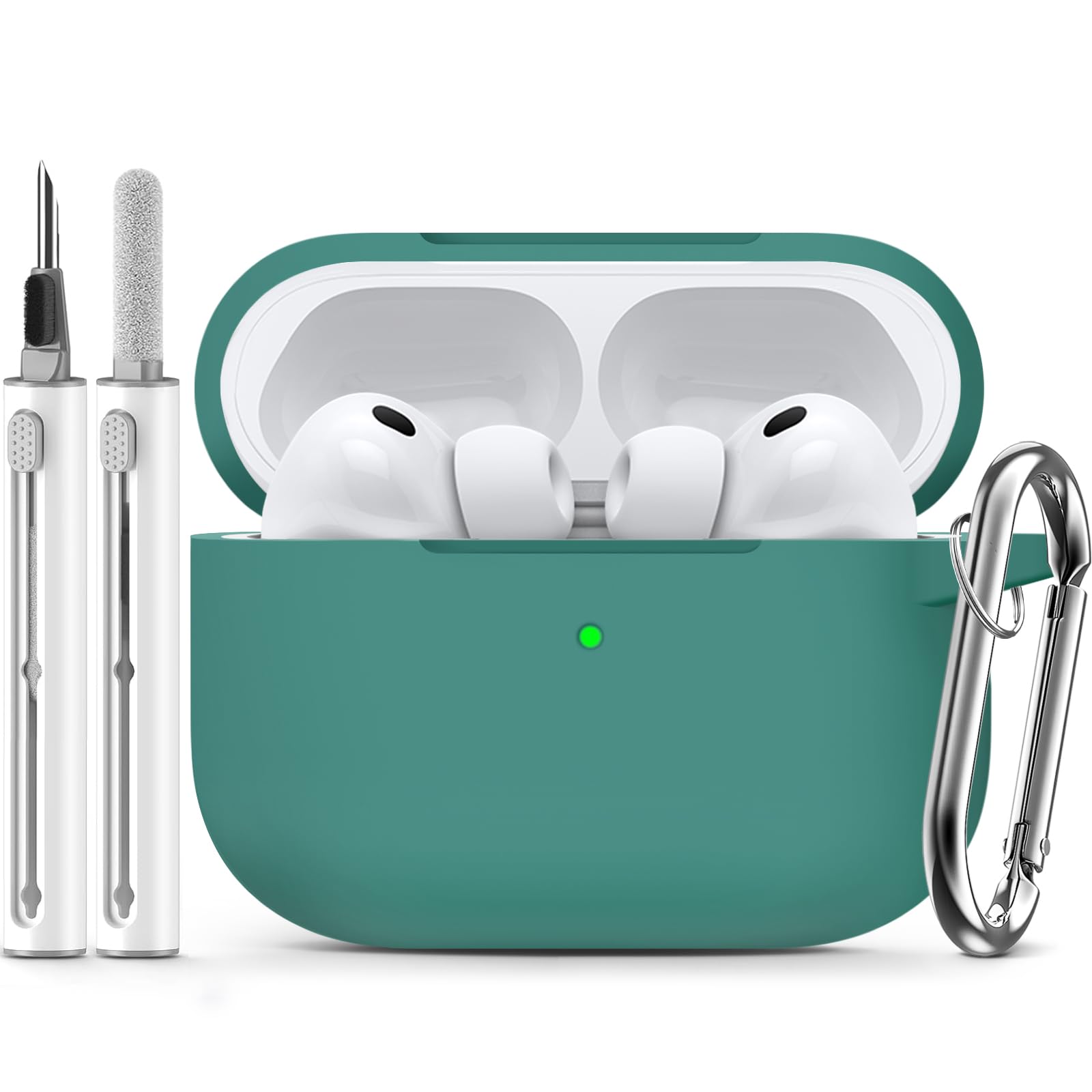 Inesore Compatible with AirPods Pro 3 Case with Cleaning Kit, Silicone Protective Case Cover for Apple Air Pods Pro 3rd (2025), Unisex Design - Black — view 75