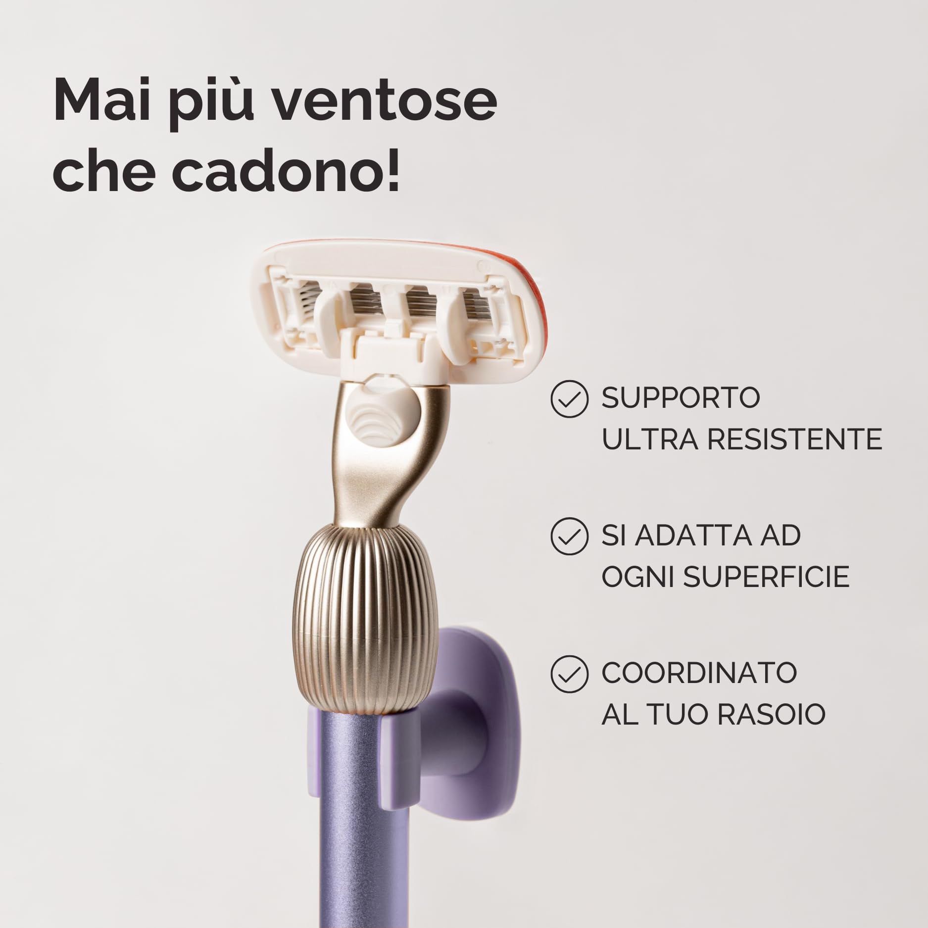 Fler The Razor Shave Set - Rasoio Donna con Testine Intercambiabili, Rasoio con Supporto, 6 Lamette di Ricambio e Custodia Protettiva, Rasoi Unisex, Lametta con Aloe Vera, Vitamina E, Lilla Lilac