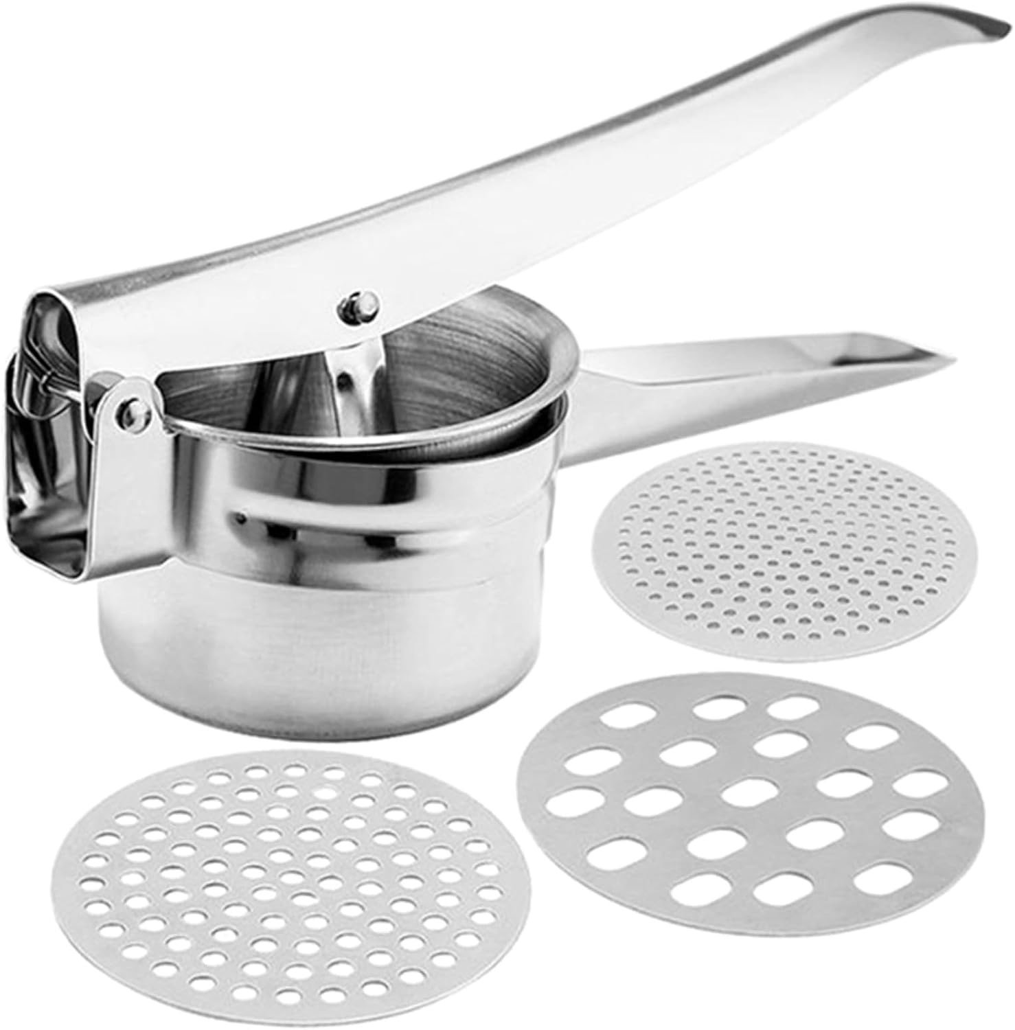 VICASKY Stainless Steel Potato Ricer Multi-use Manual Potato Masher Kitchen Tool for Mashing Vegetables and Fruits