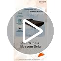 Image of Adorn India Premium New Alyssum 3 Seater Sofa Cum Bed 4X6 Velvet Suede with 2 Cushions (Color Brown) and Suitable for All Indoor, with 3 Years Warranty