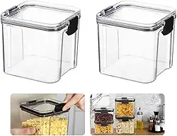 Kit 2 Potes Acrílico Herméticos Com Tampa 1 Litro Mantimento